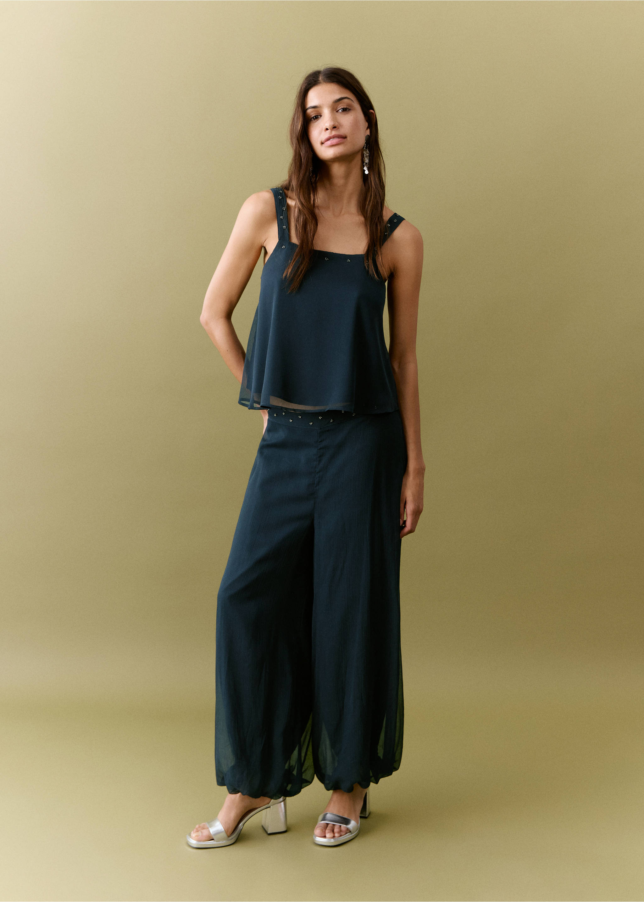 Balloon trousers with strass - General plane, Navy. Ref: 27065808-00.