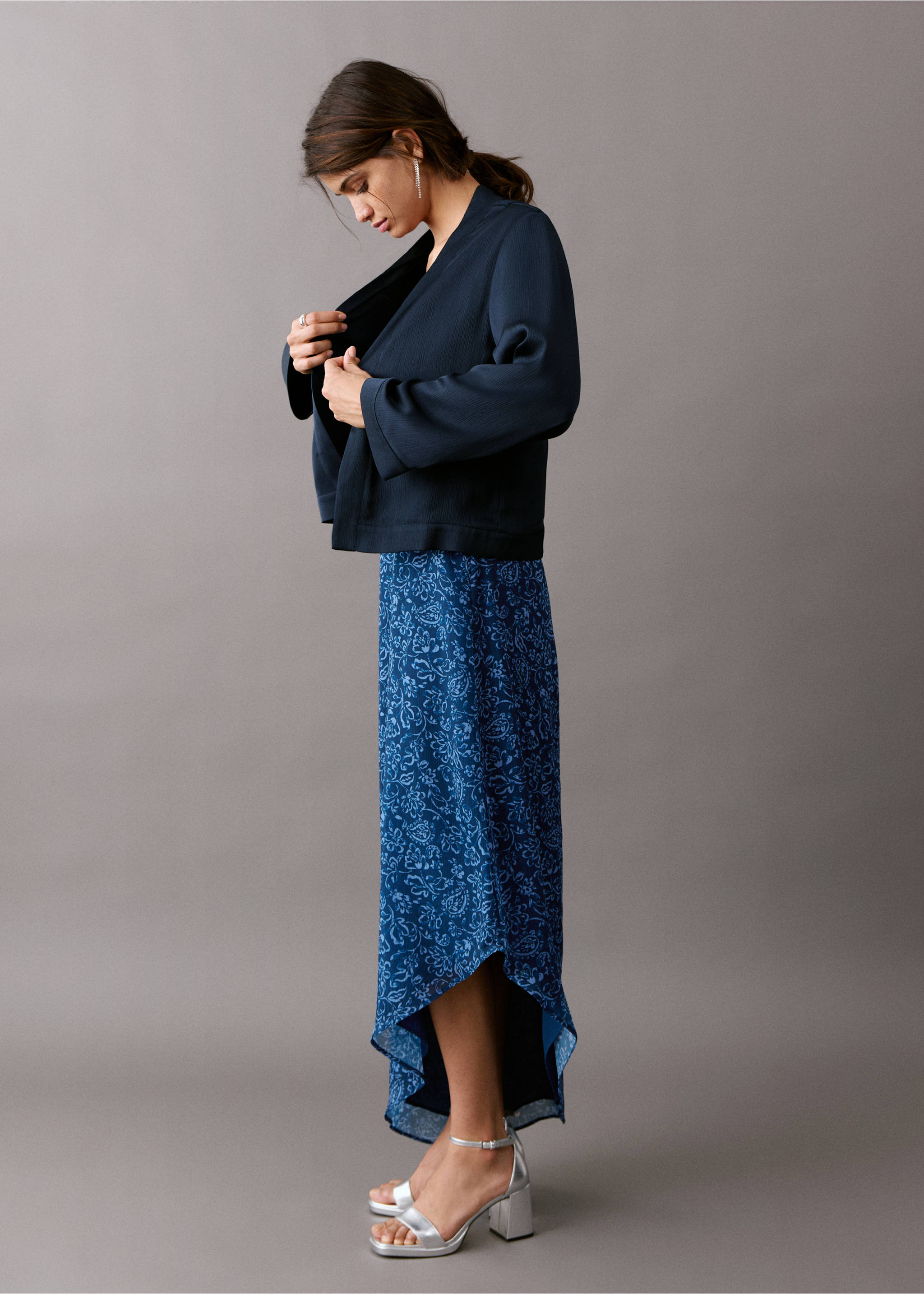 Veste style kimono - Plan général, Bleu marine. Ref: 27065809-00.