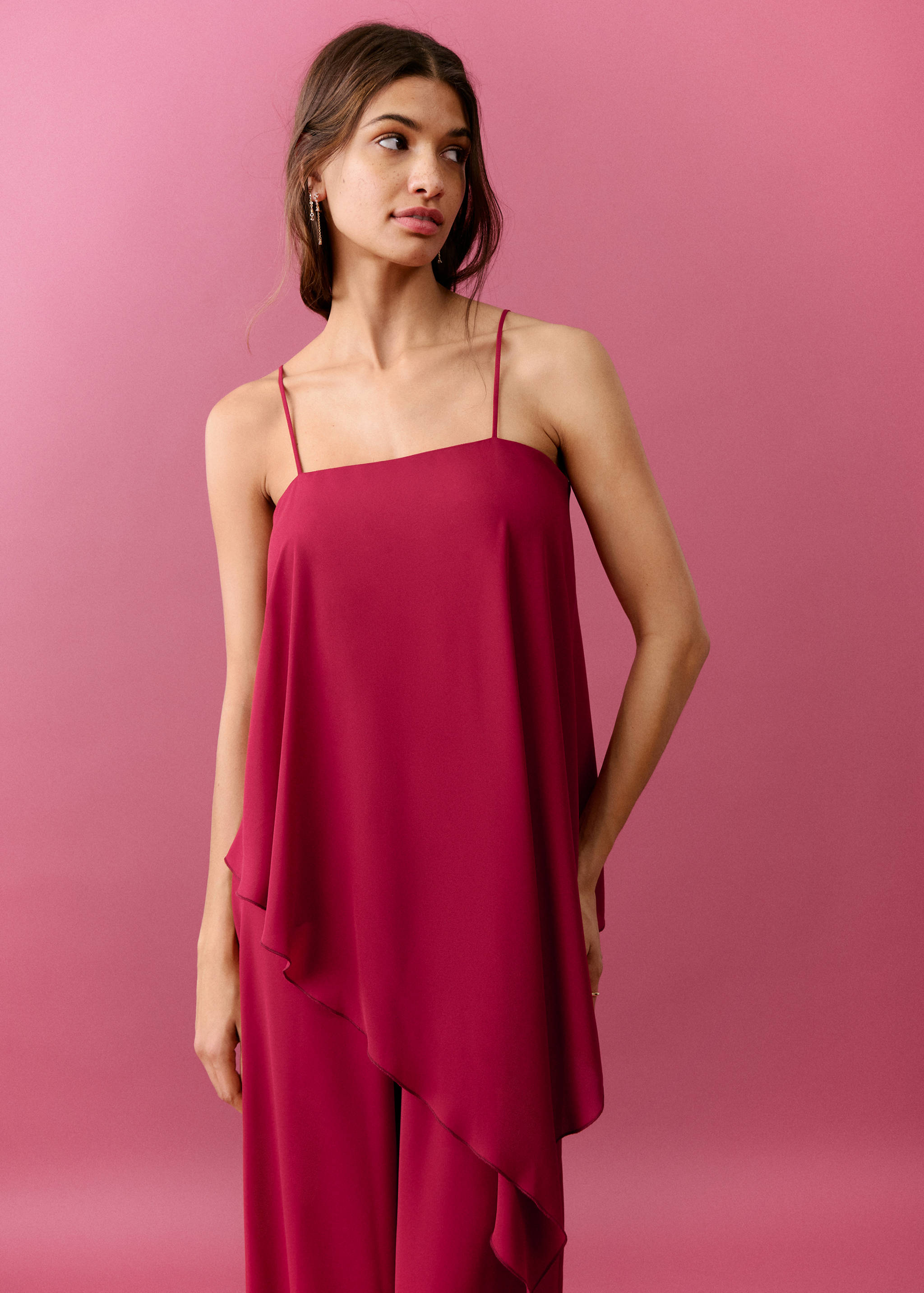 Ruffled asymmetric jumpsuit - Medium plane