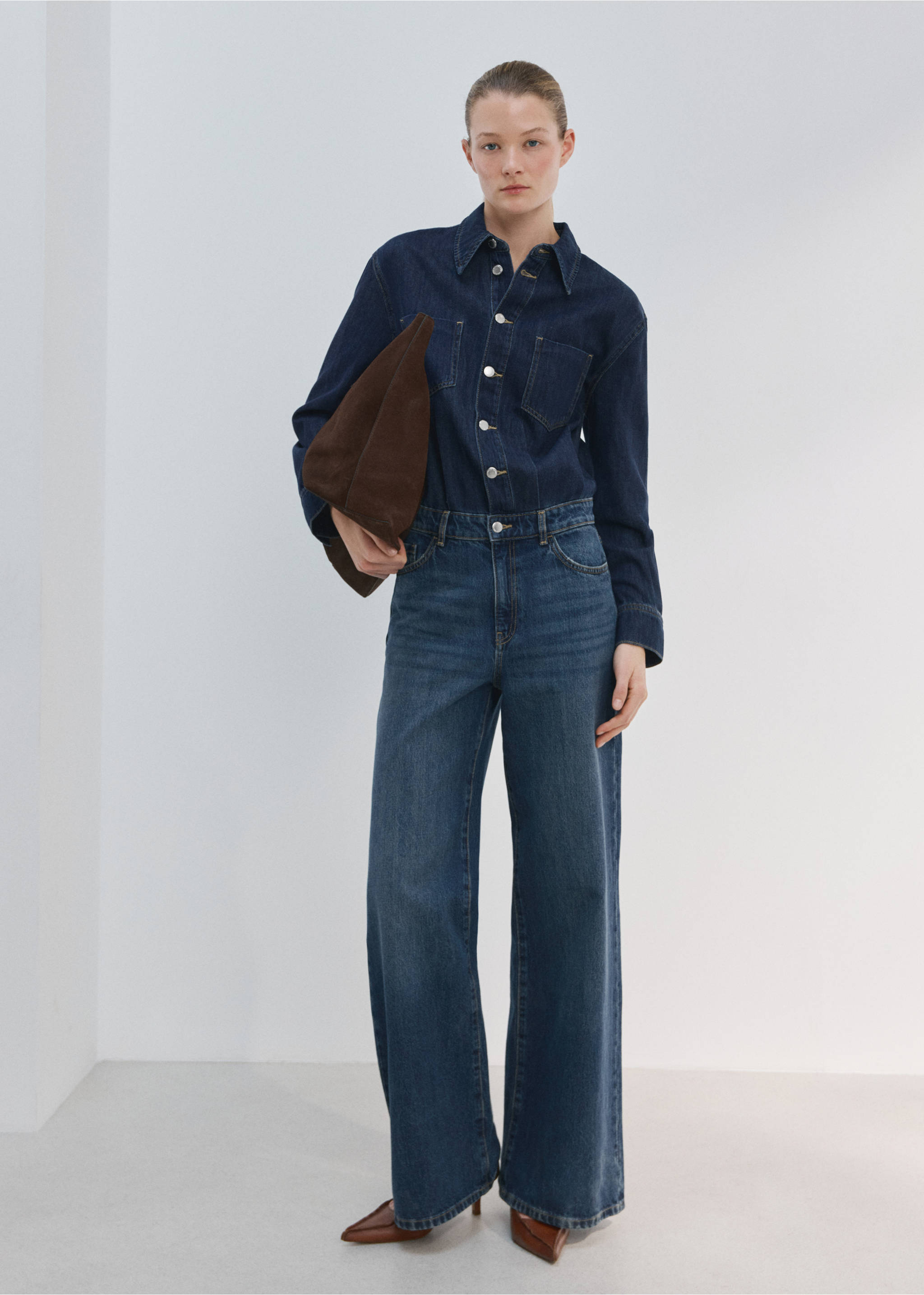 جمبوست جينز بأزرار - رؤية عامة, أزرق غامق. Ref: 27065812-00.