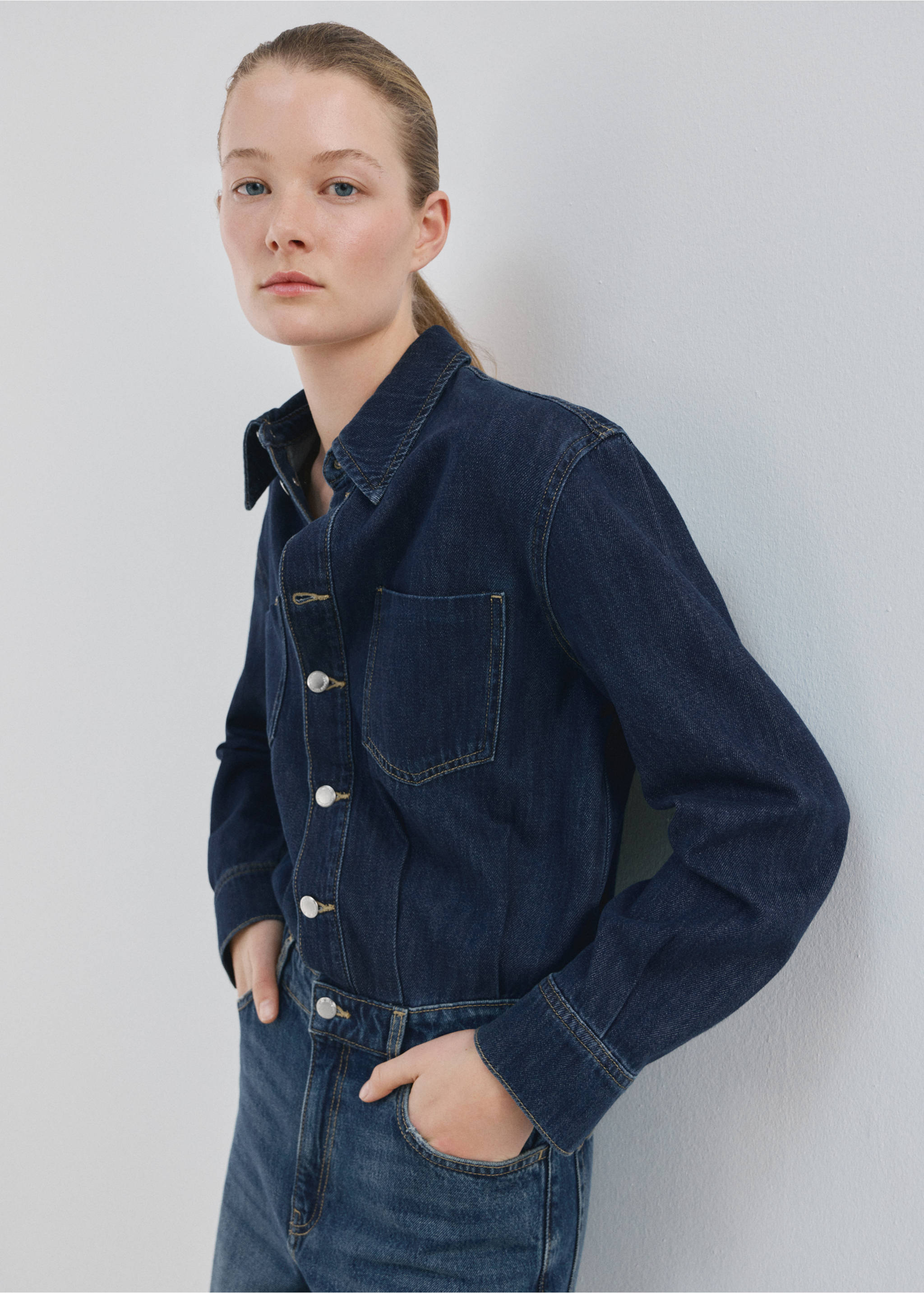 جمبوست جينز بأزرار - رؤية وسط, أزرق غامق. Ref: 27065812-00.