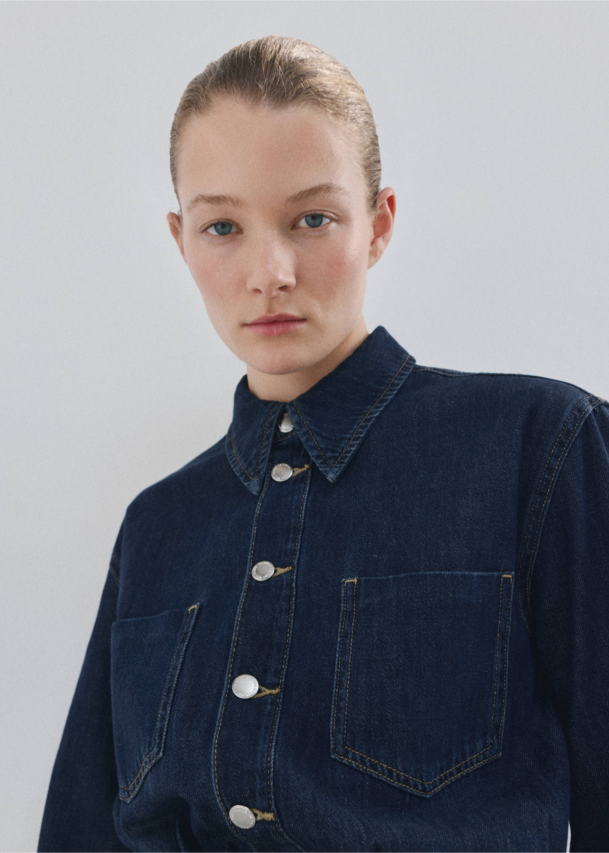 جمبوست جينز بأزرار - تفاصيل المنتج 2, أزرق غامق. Ref: 27065812-00.