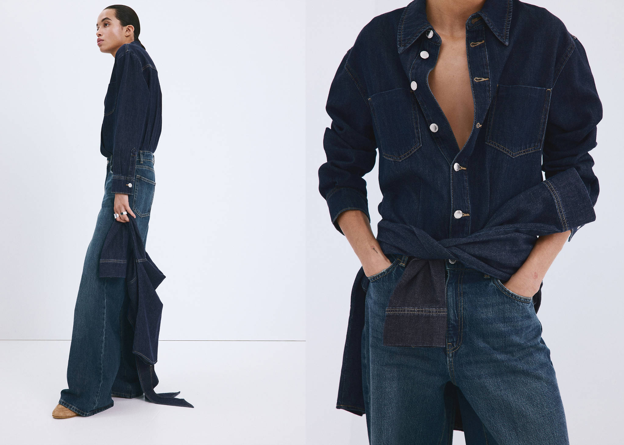 Buttons denim jumpsuit - Panoramic plane
