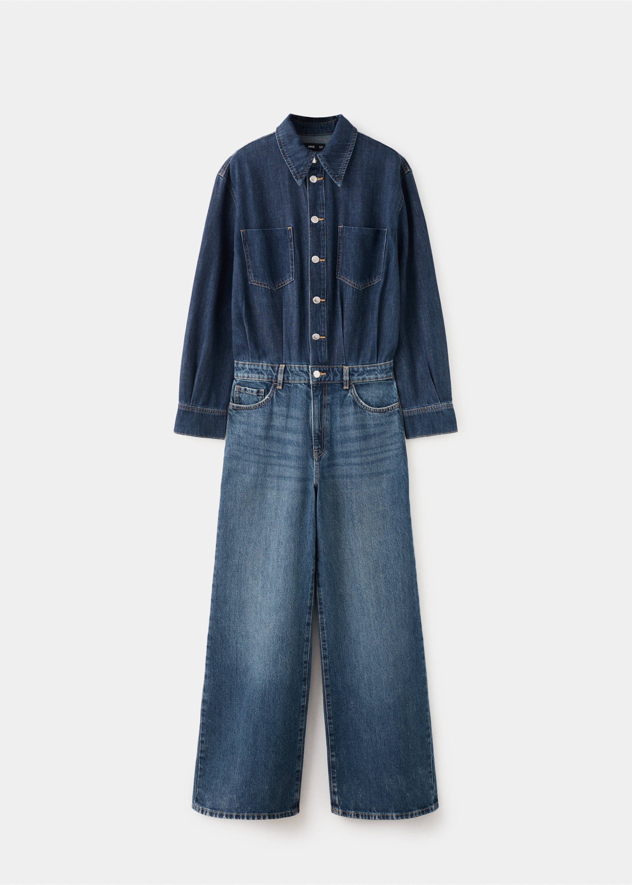 Buttons denim jumpsuit - Article without model, Dark Blue. Ref: 27065812-00.