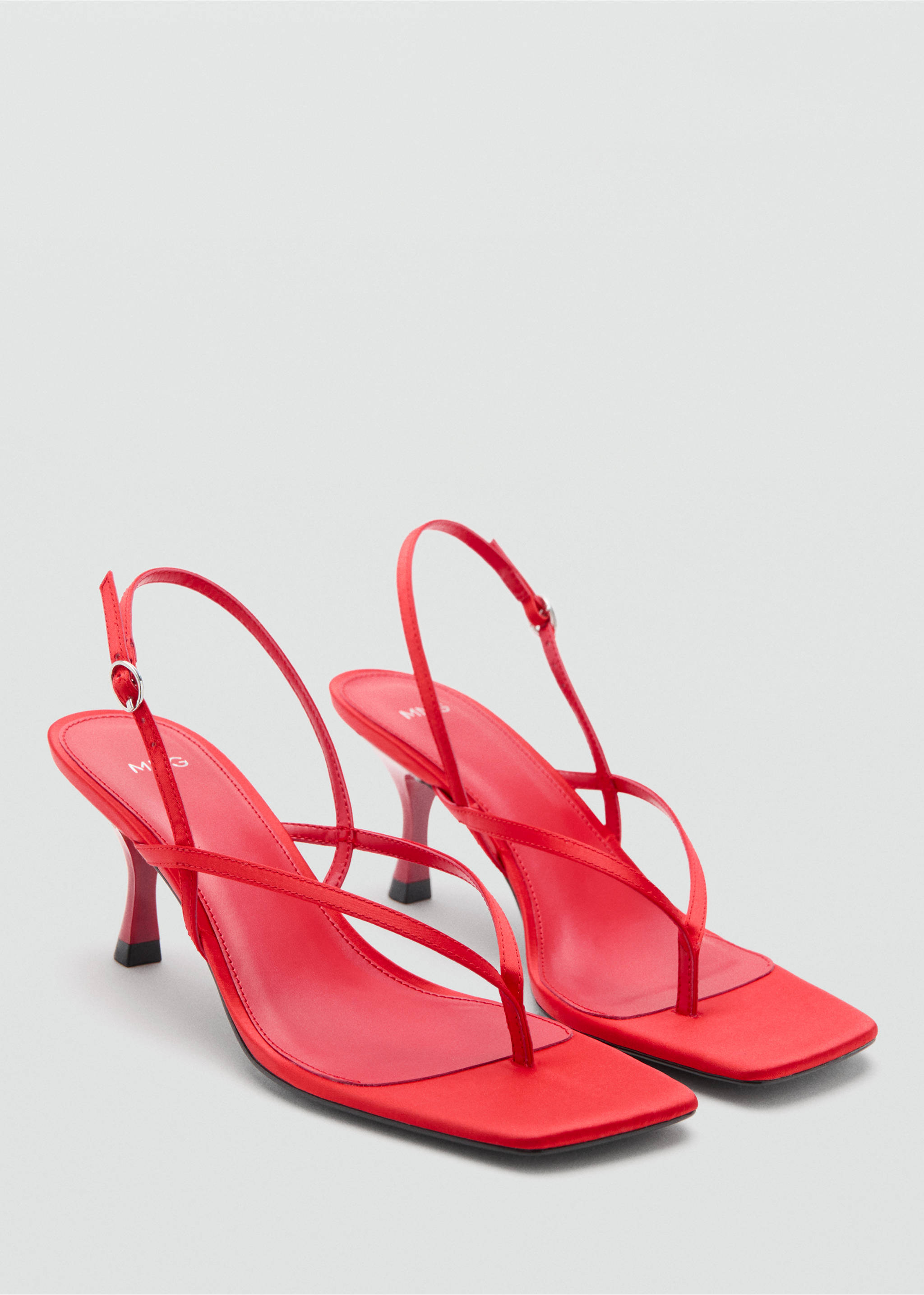 Strappy heeled sandals - Medium plane, Red. Ref: 27065815-00.