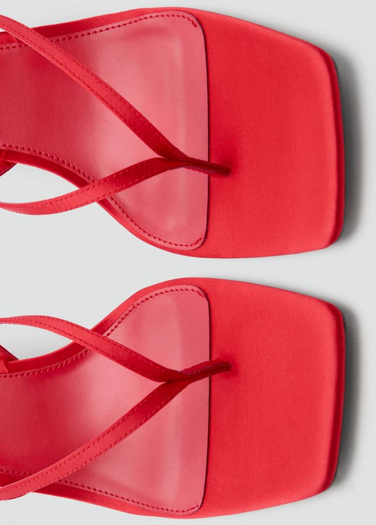 Strappy heeled sandals — Red