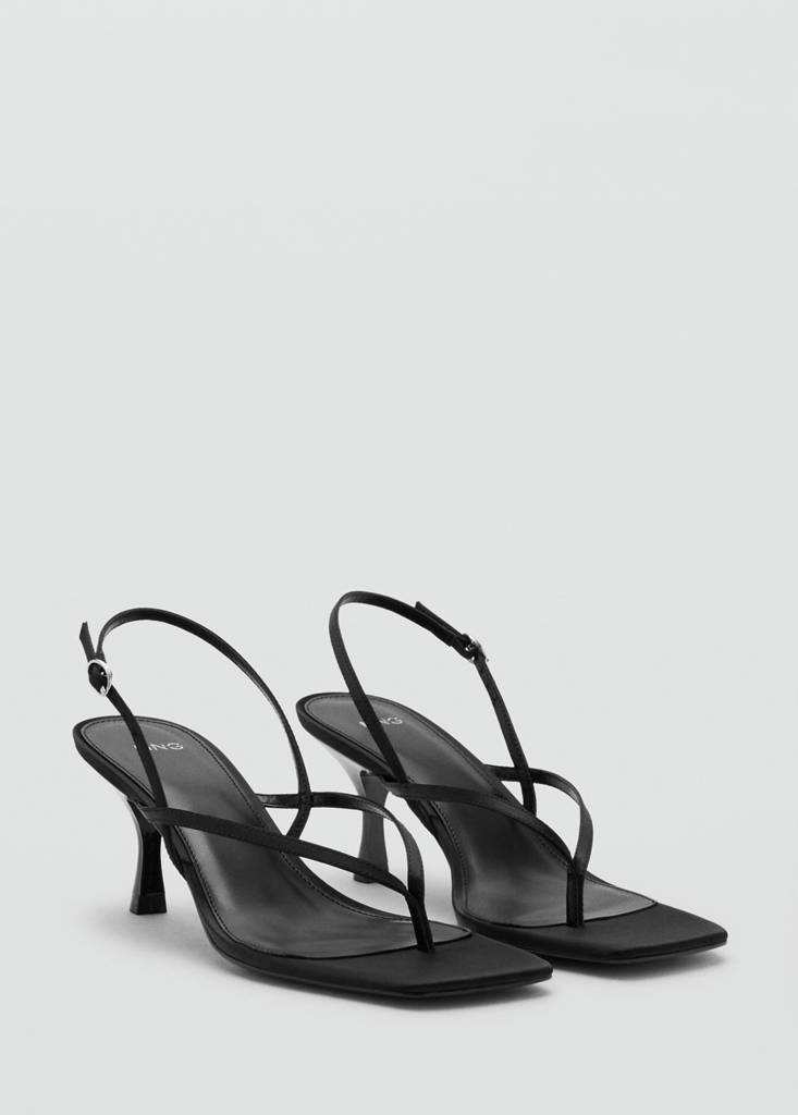 Strappy heeled sandals — Black