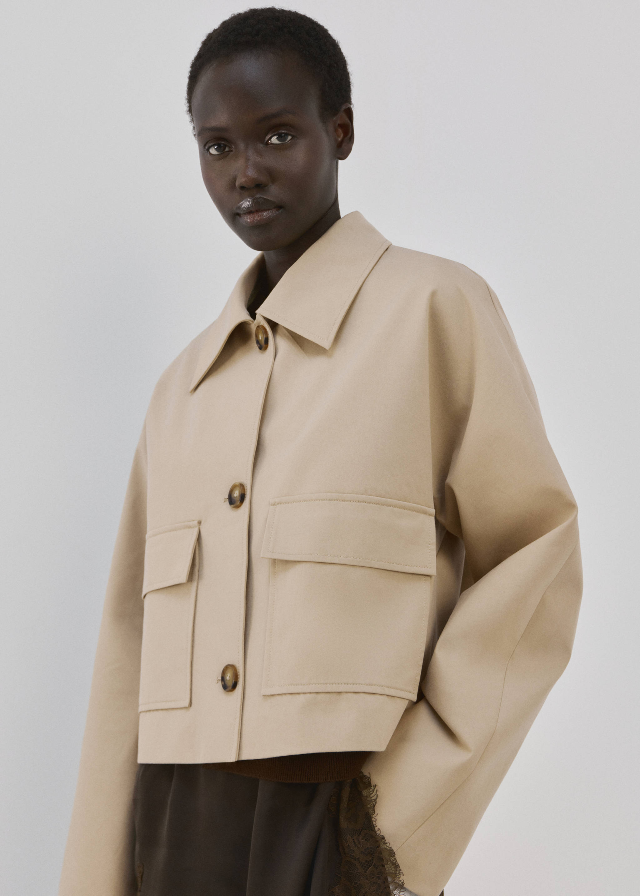 Veste en coton poches - Plan moyen