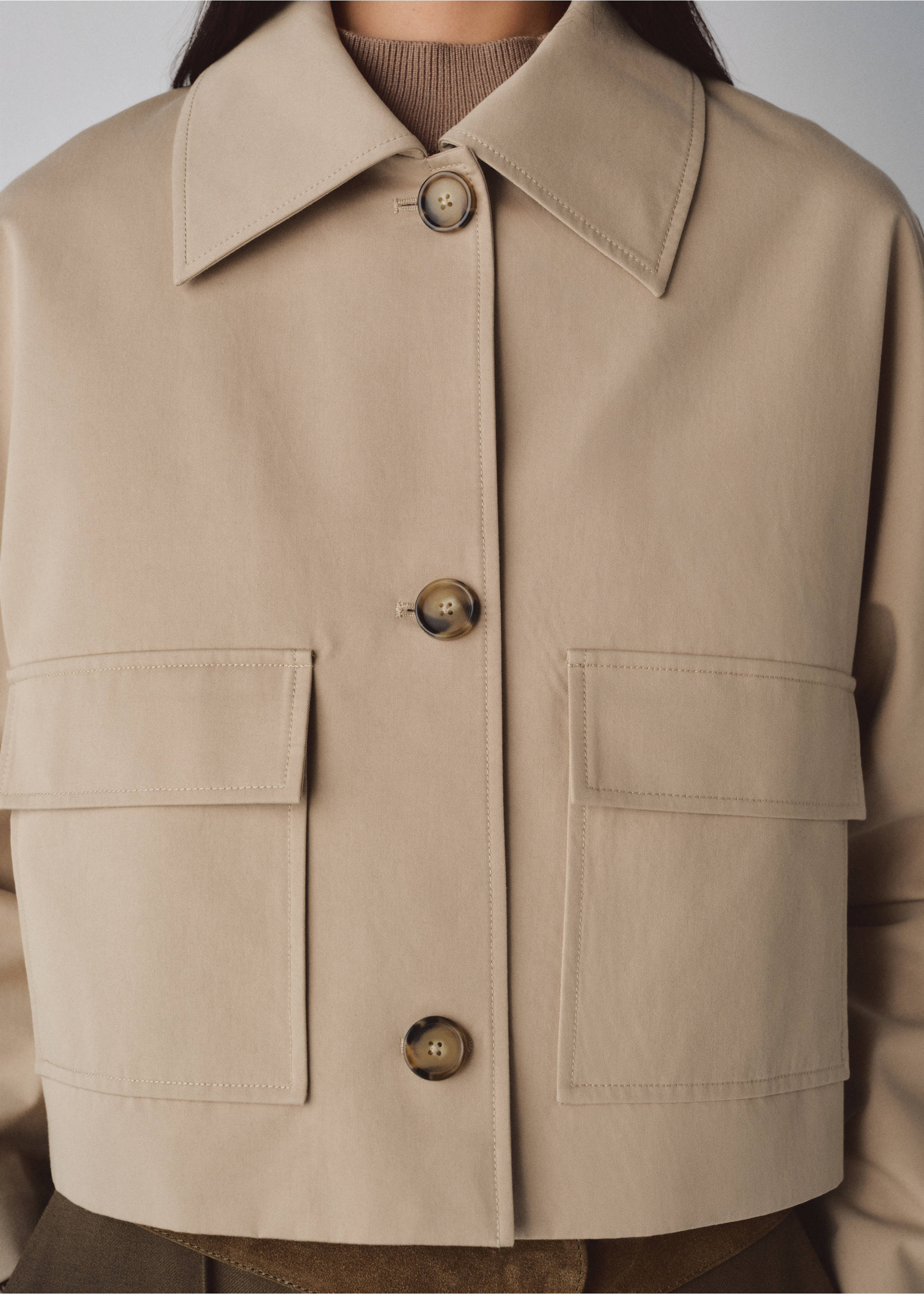 Veste en coton poches - Détail de l'article 4, Beige. Ref: 27065817-01.