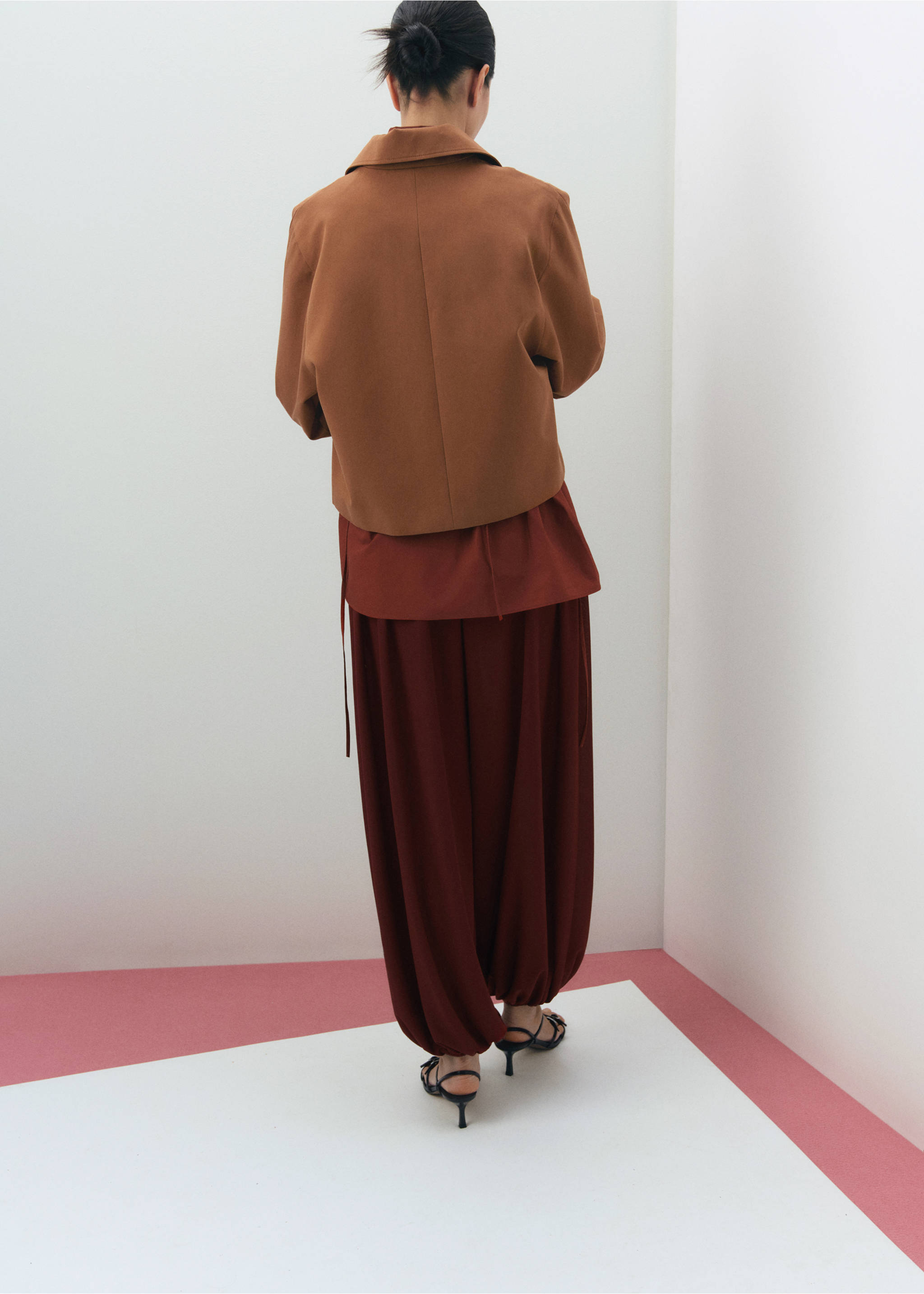 Veste en coton poches - Verso de l’article, Marron moyen. Ref: 27065817-00.