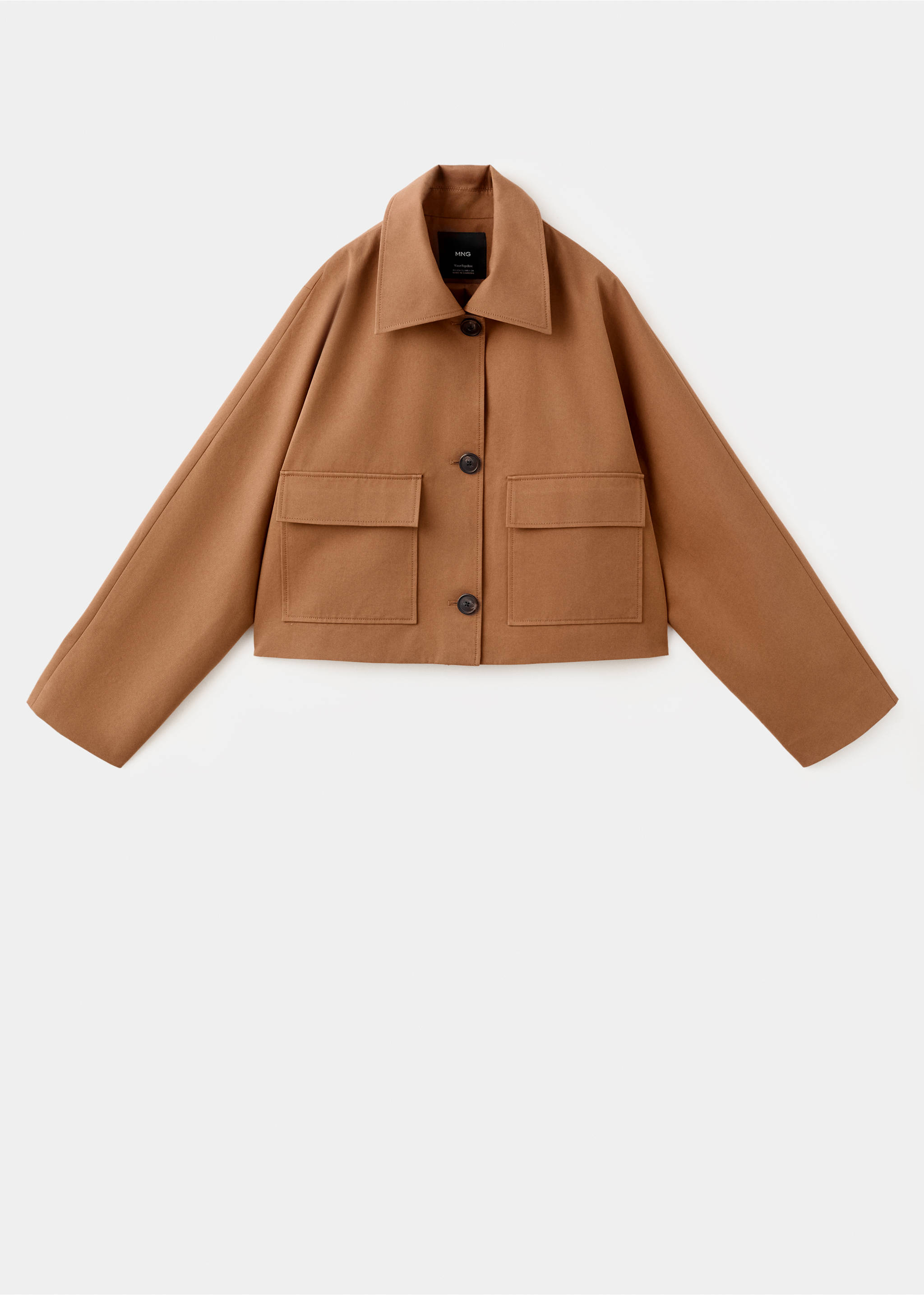 Veste en coton poches - Article sans modèle, Marron moyen. Ref: 27065817-00.