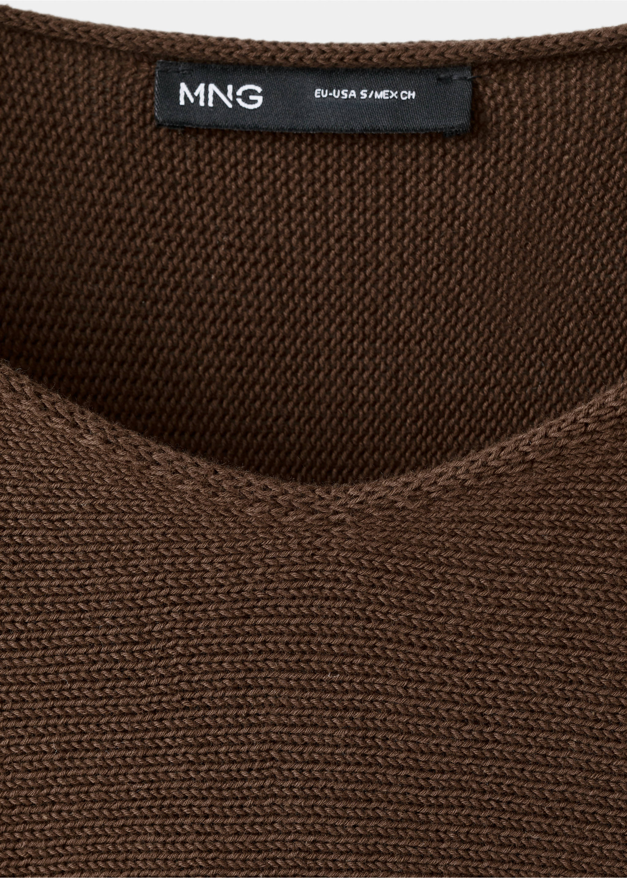 Knit belt sweater - Details of the article 8, Chocolate. Ref: 27065819-00.