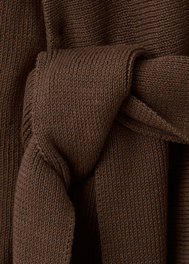 Knit belt sweater — Chocolate