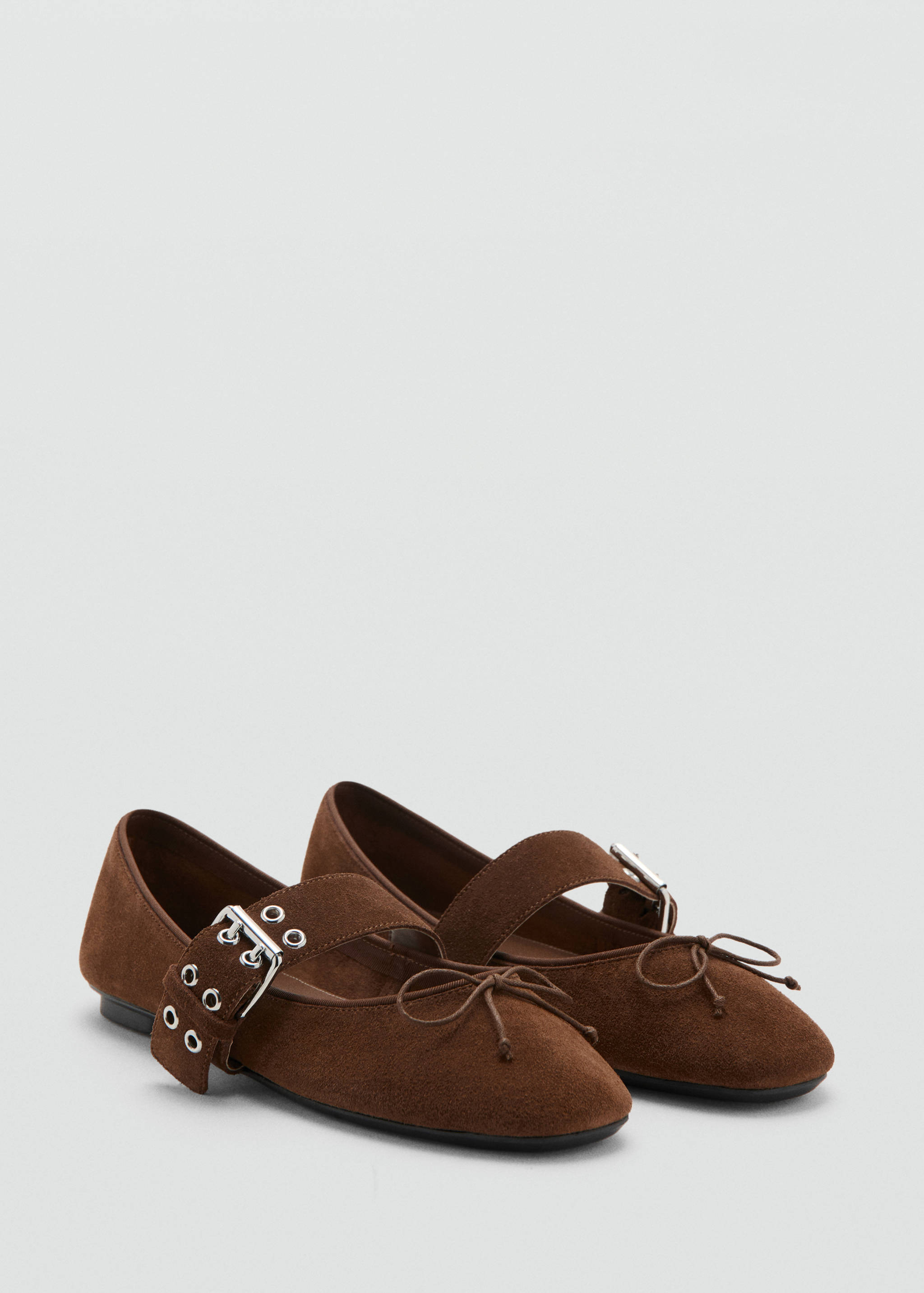 Buckle suede ballerina - Medium plane
