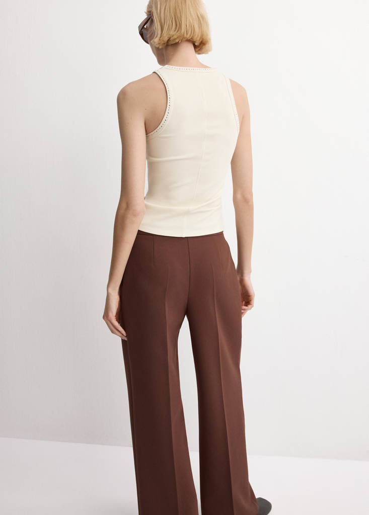 Studded trim top — Off White