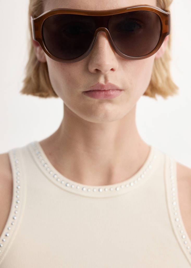 Studded trim top — Off White