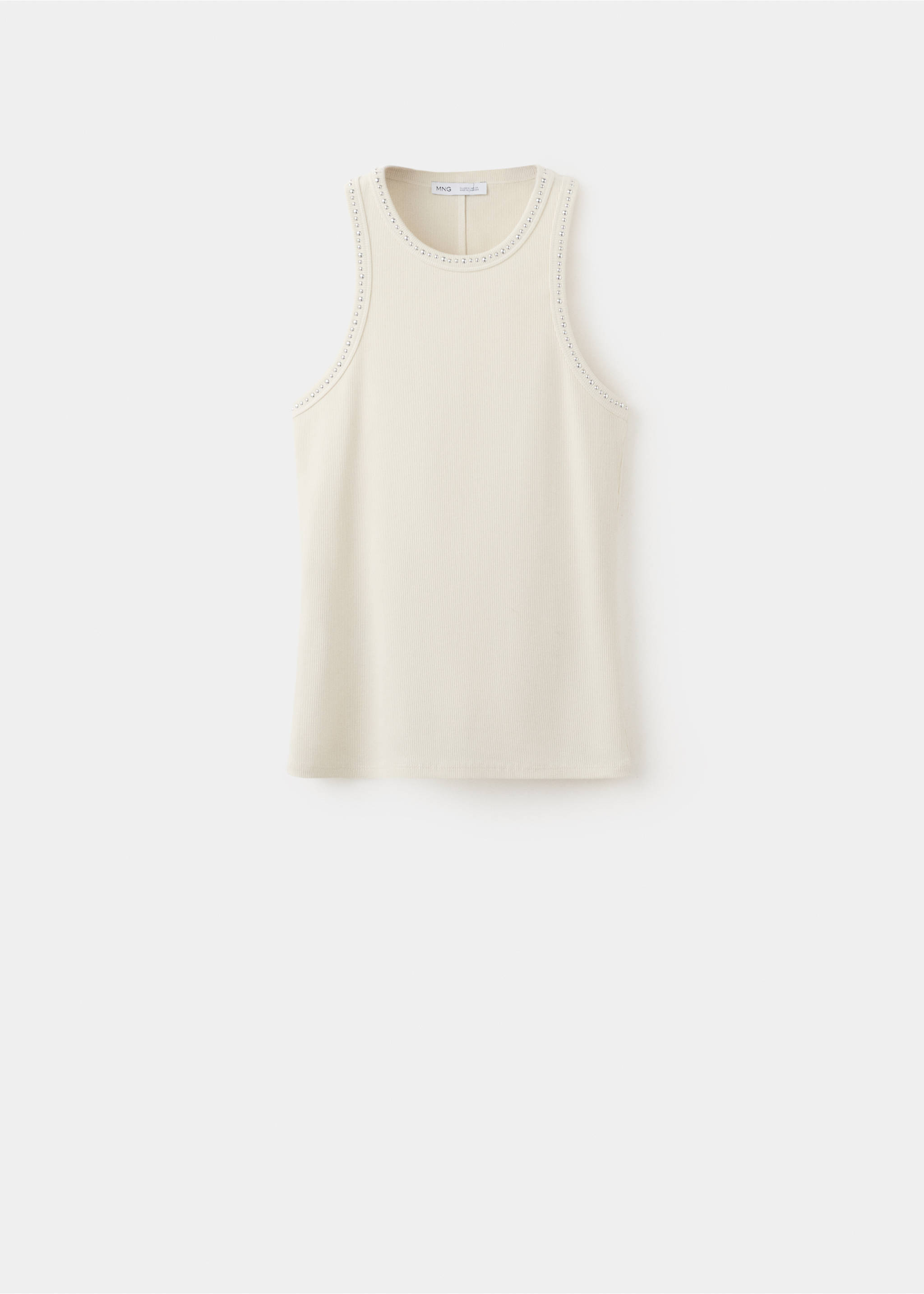 Top ribetes tachuelas - Artículo sin modelo, Blanco roto. Ref: 27065821-00.