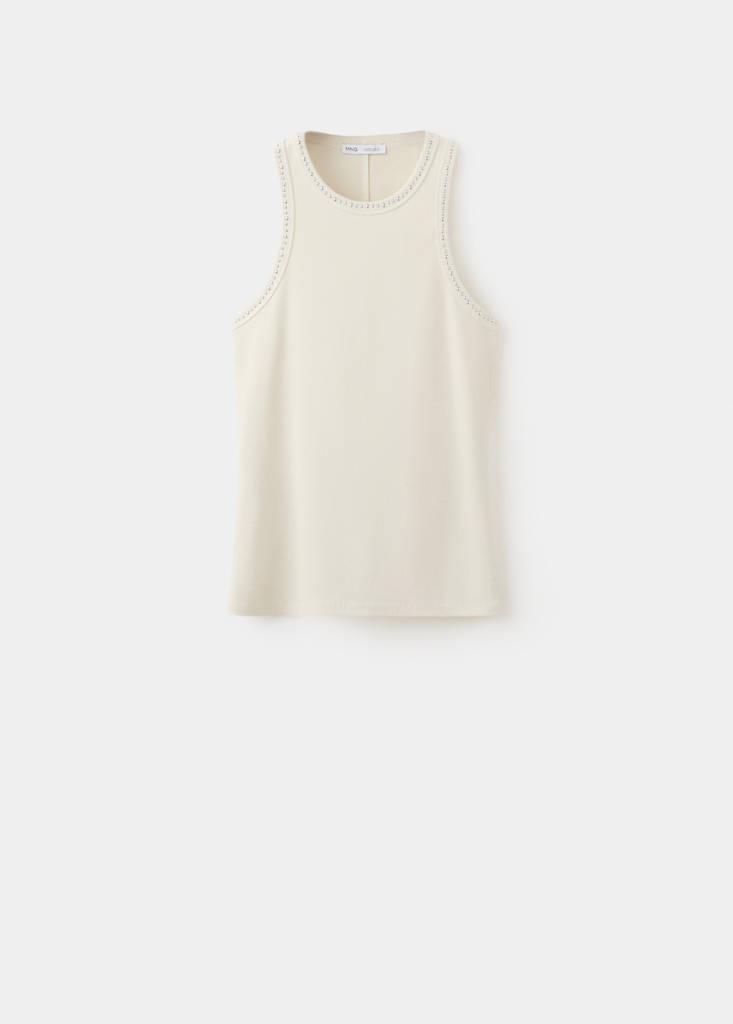 Studded trim top — Off White