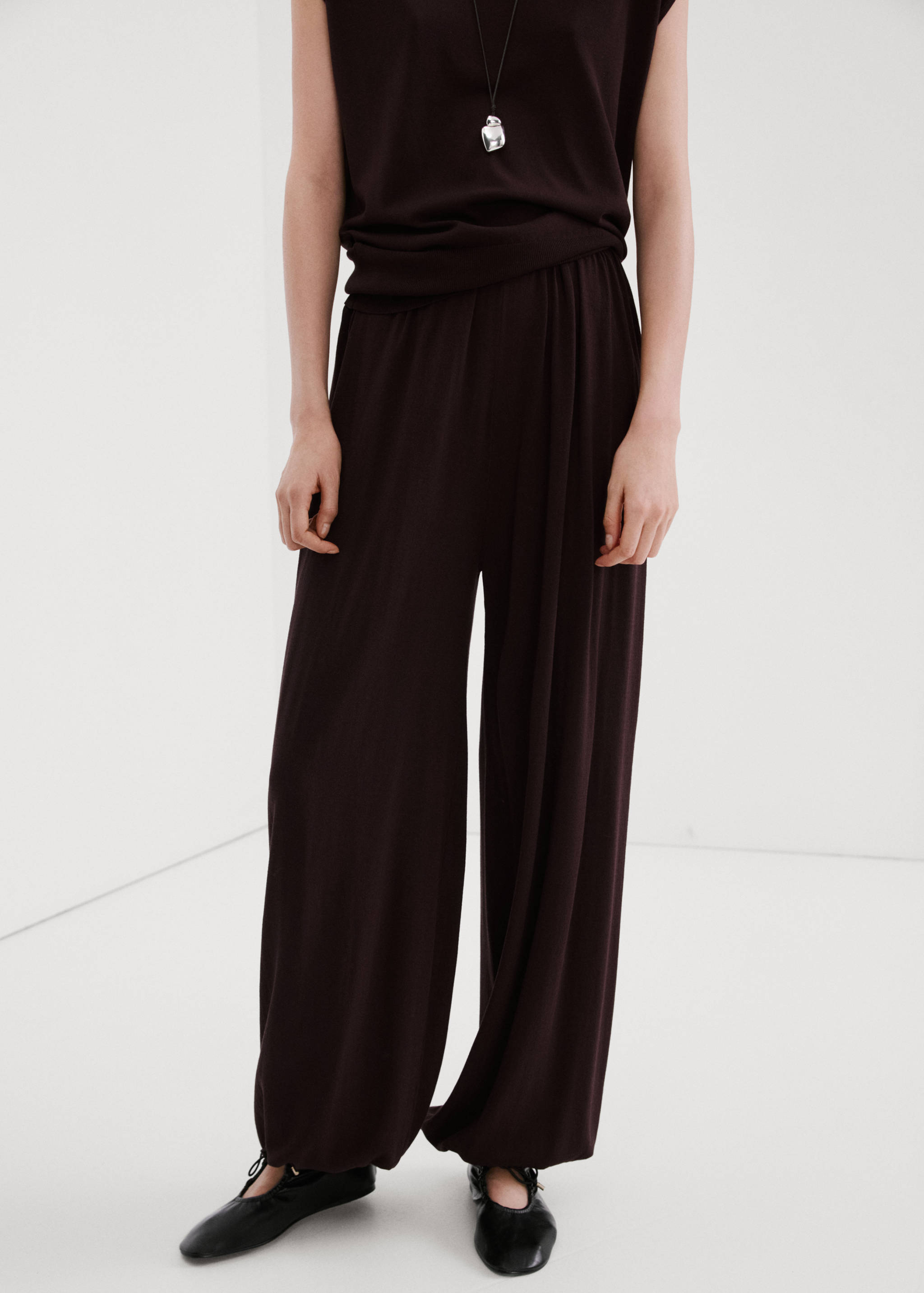 Balloon knit trousers - Medium plane