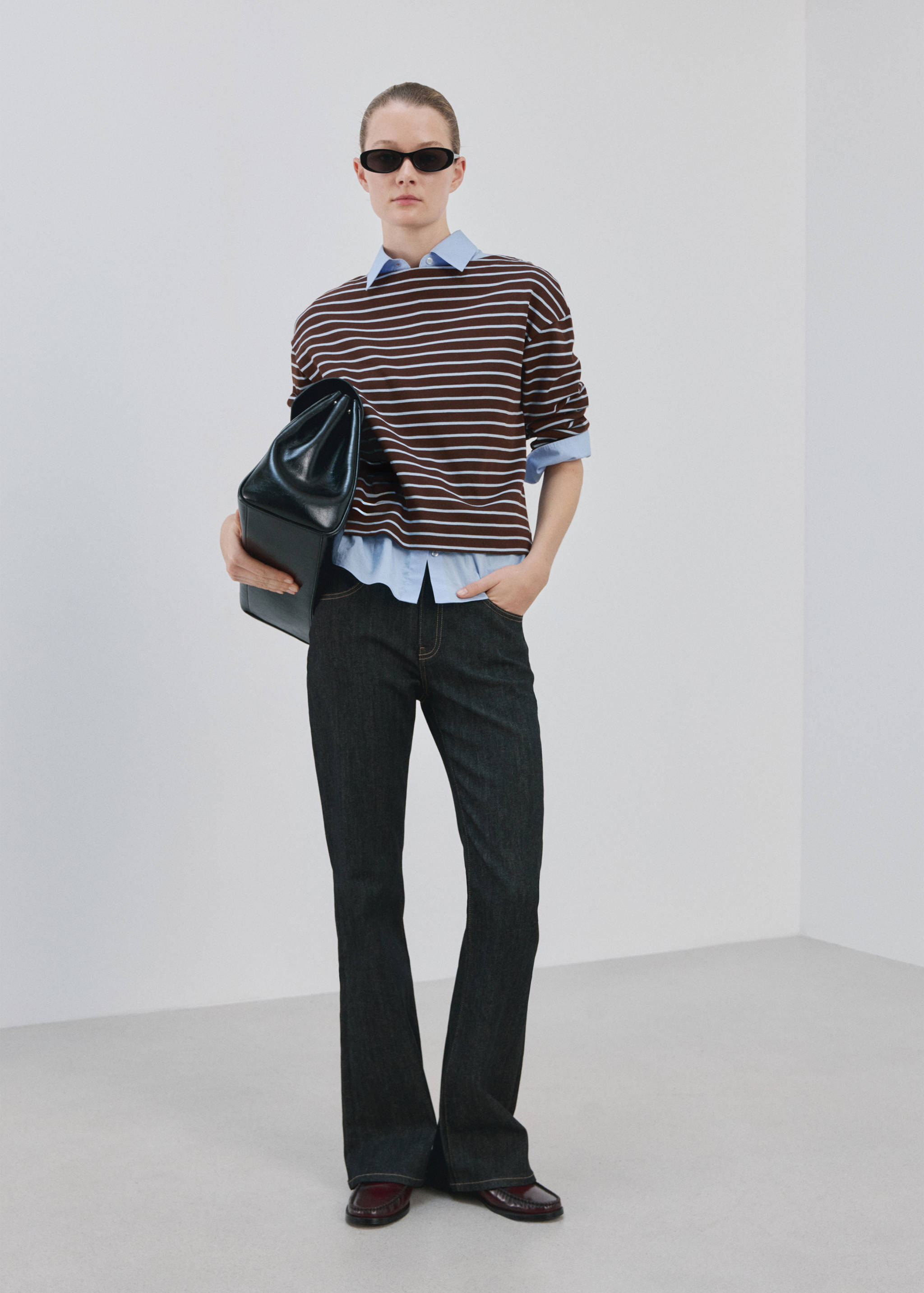 Sudadera rayas cuello barco - Plano general