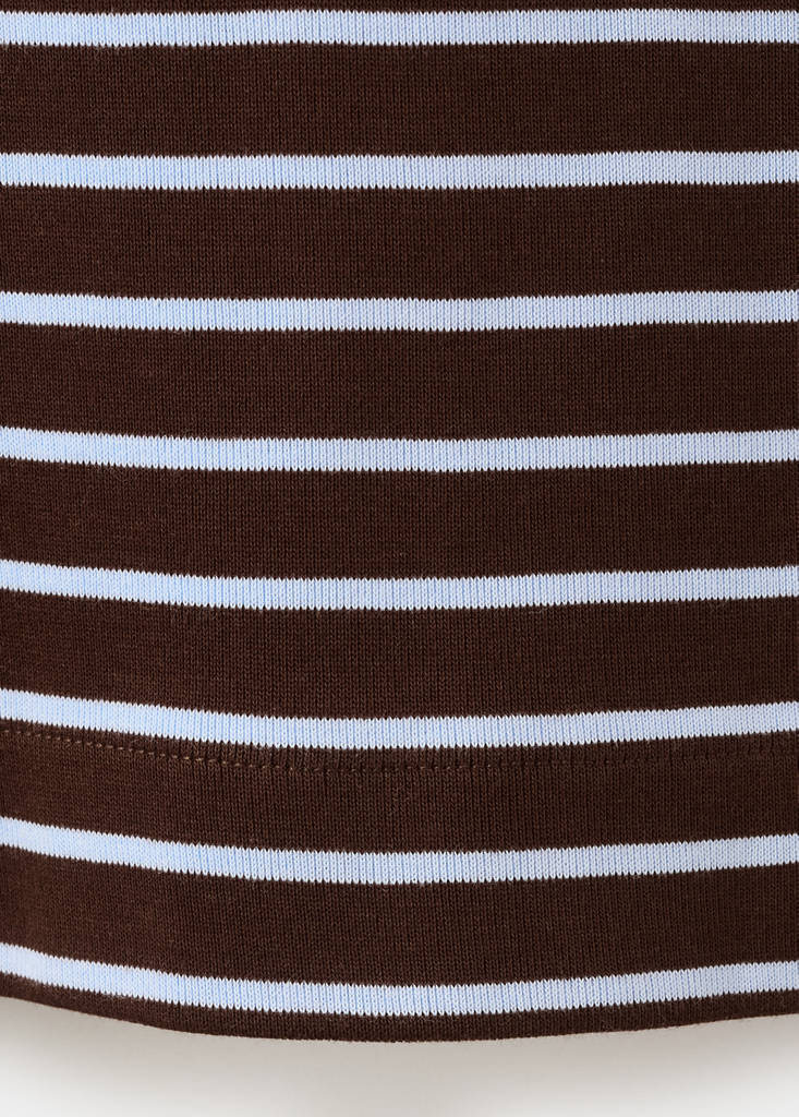 Striped boat neck sweatshirt — Chocolate