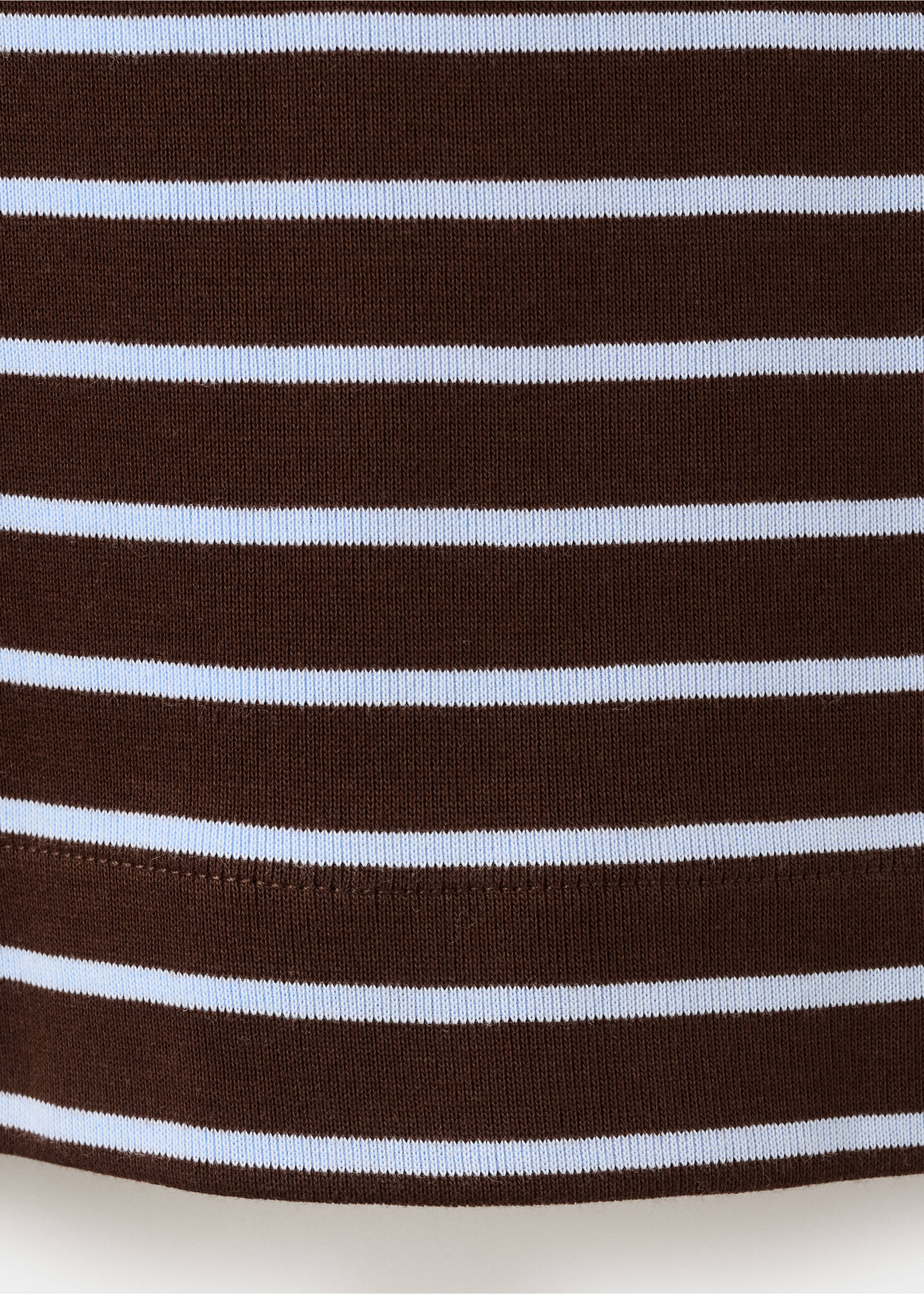 Striped boat neck sweatshirt - Details of the article 0, Chocolate. Ref: 27065823-00.