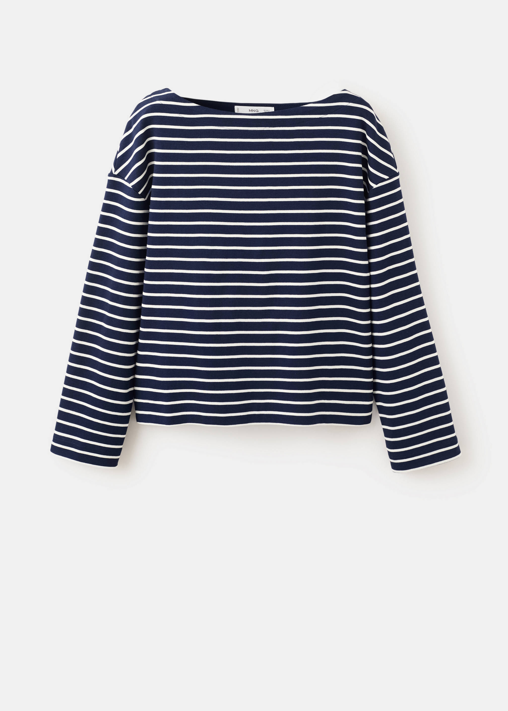 Striped boat neck sweatshirt - Article without model