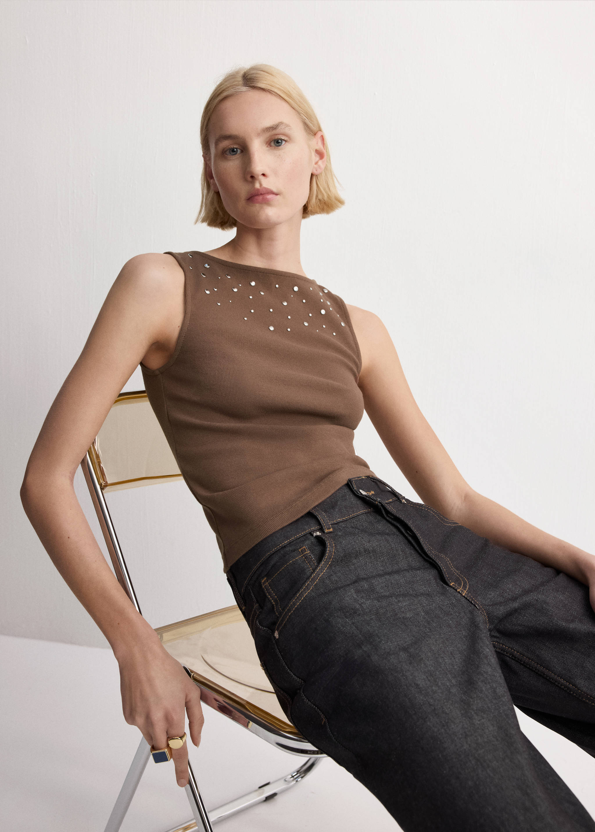 Cotton studded top - Details of the article 2