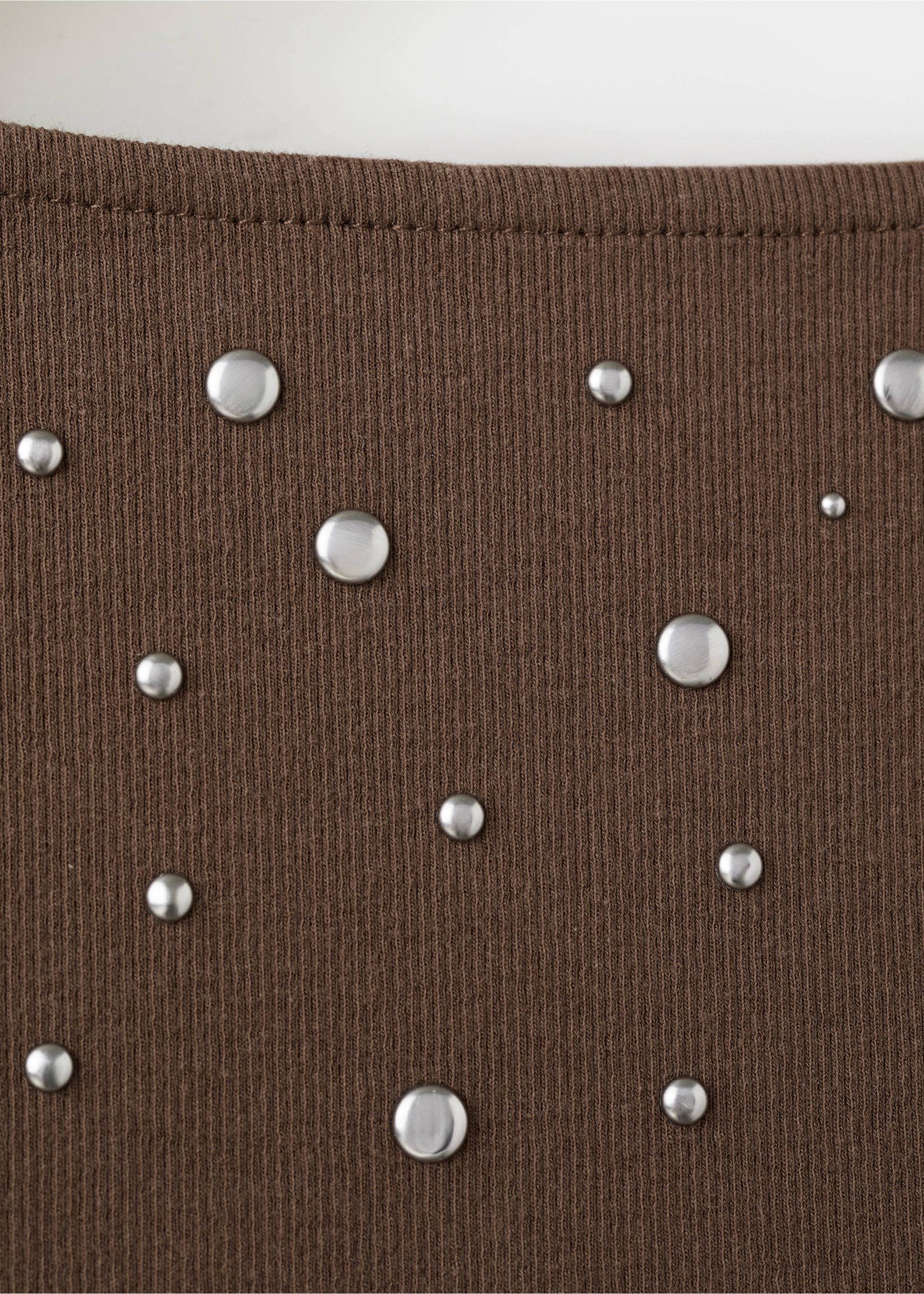 Baumwoll-Top mit Studs - Detail des Artikels 0, Hellbraun/Pastellbraun. Ref: 27065824-00.