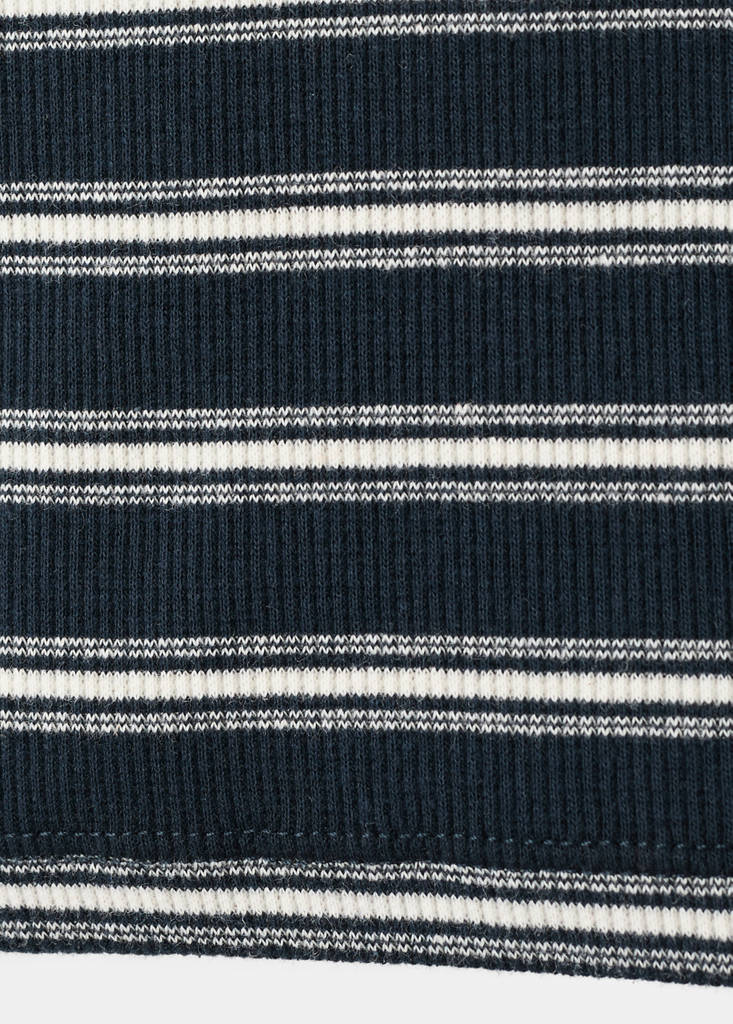 Scalloped striped polo — Navy