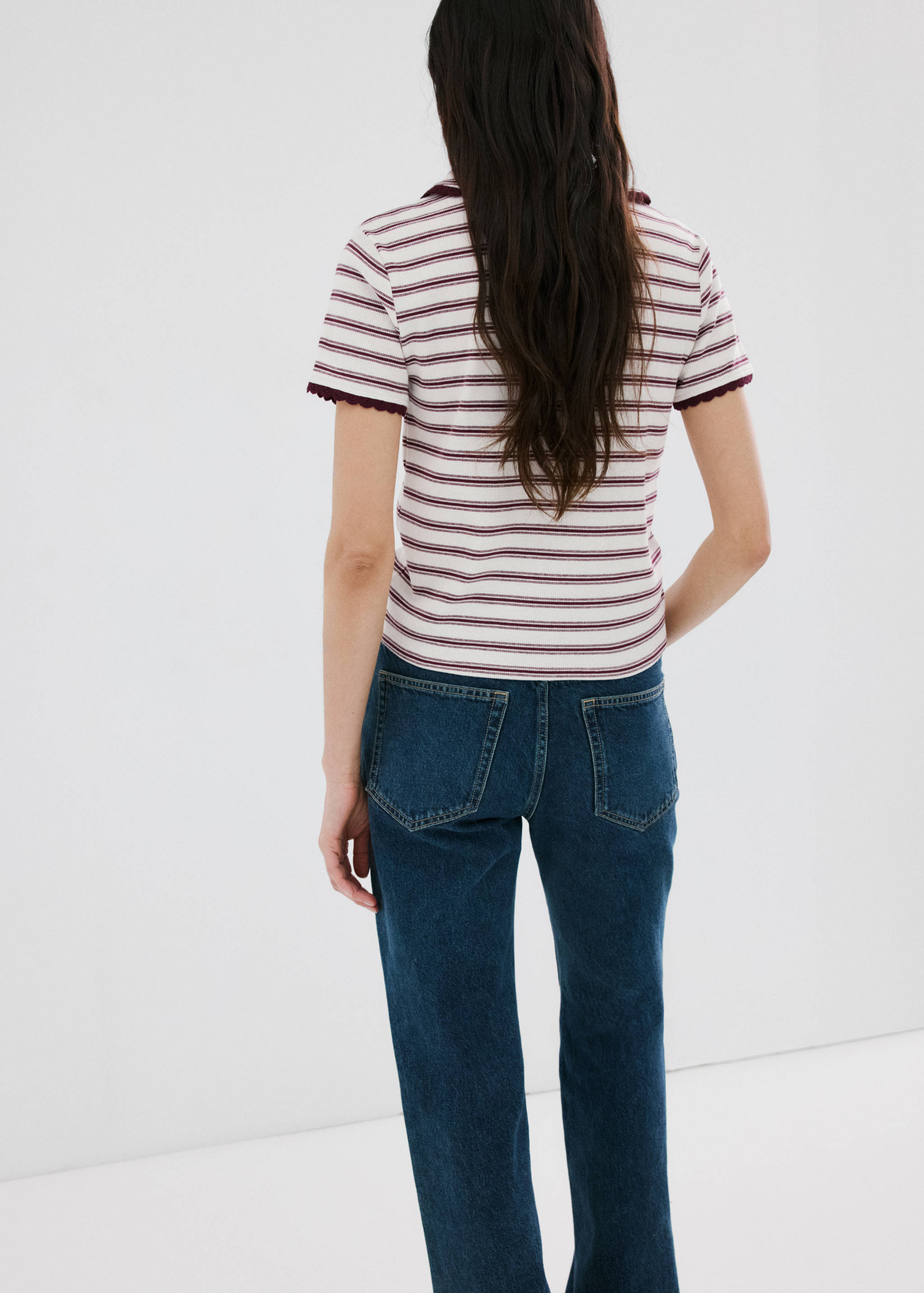 Scalloped striped polo - Reverse of the article