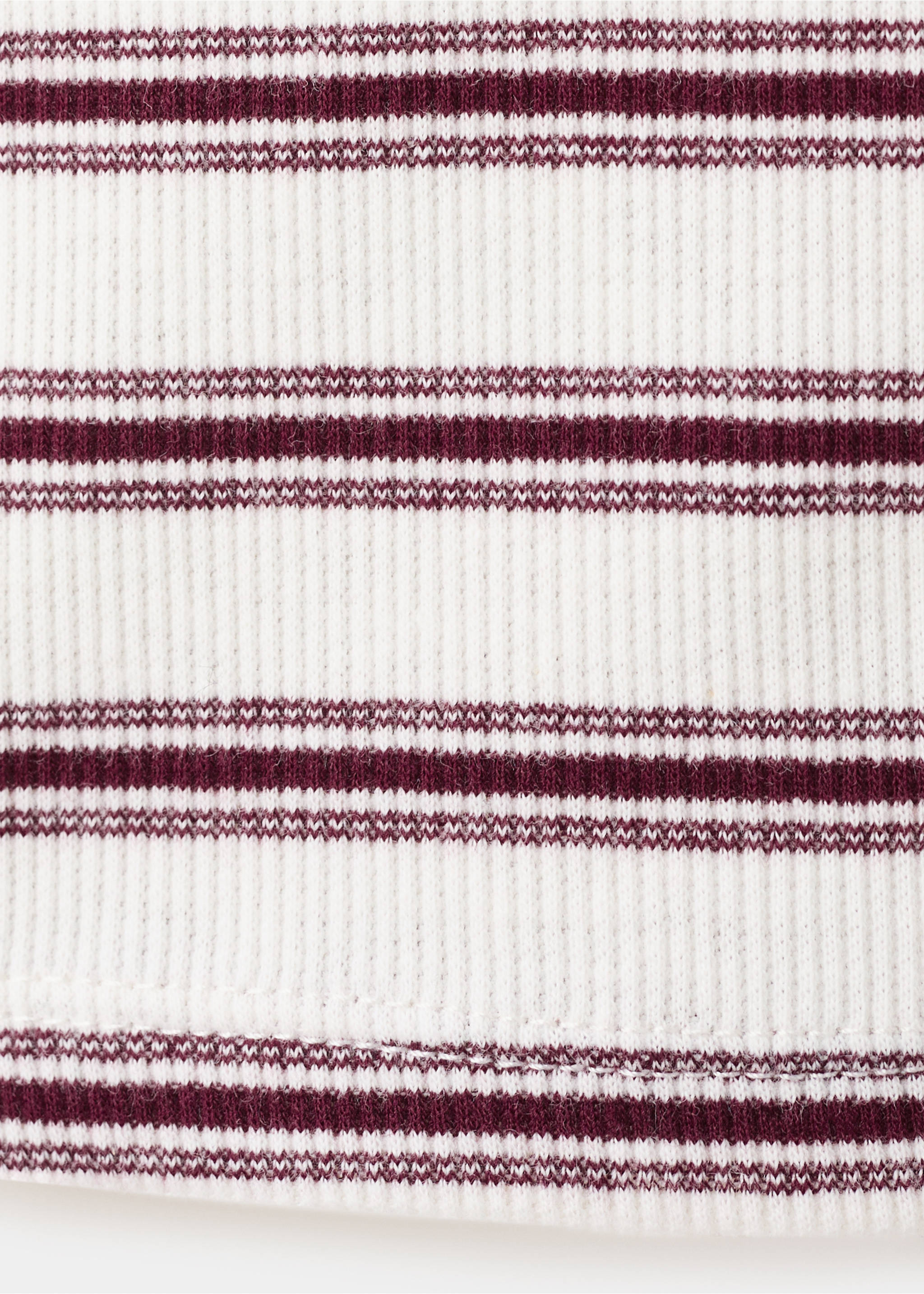 Scalloped striped polo - Details of the article 0, Burgundy. Ref: 27065825-00.