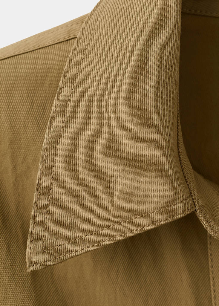 Oversized shirt with a shirt collar — Khaki