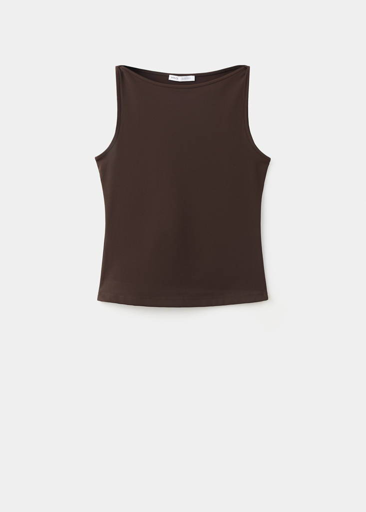 Fitted crop top — Brown