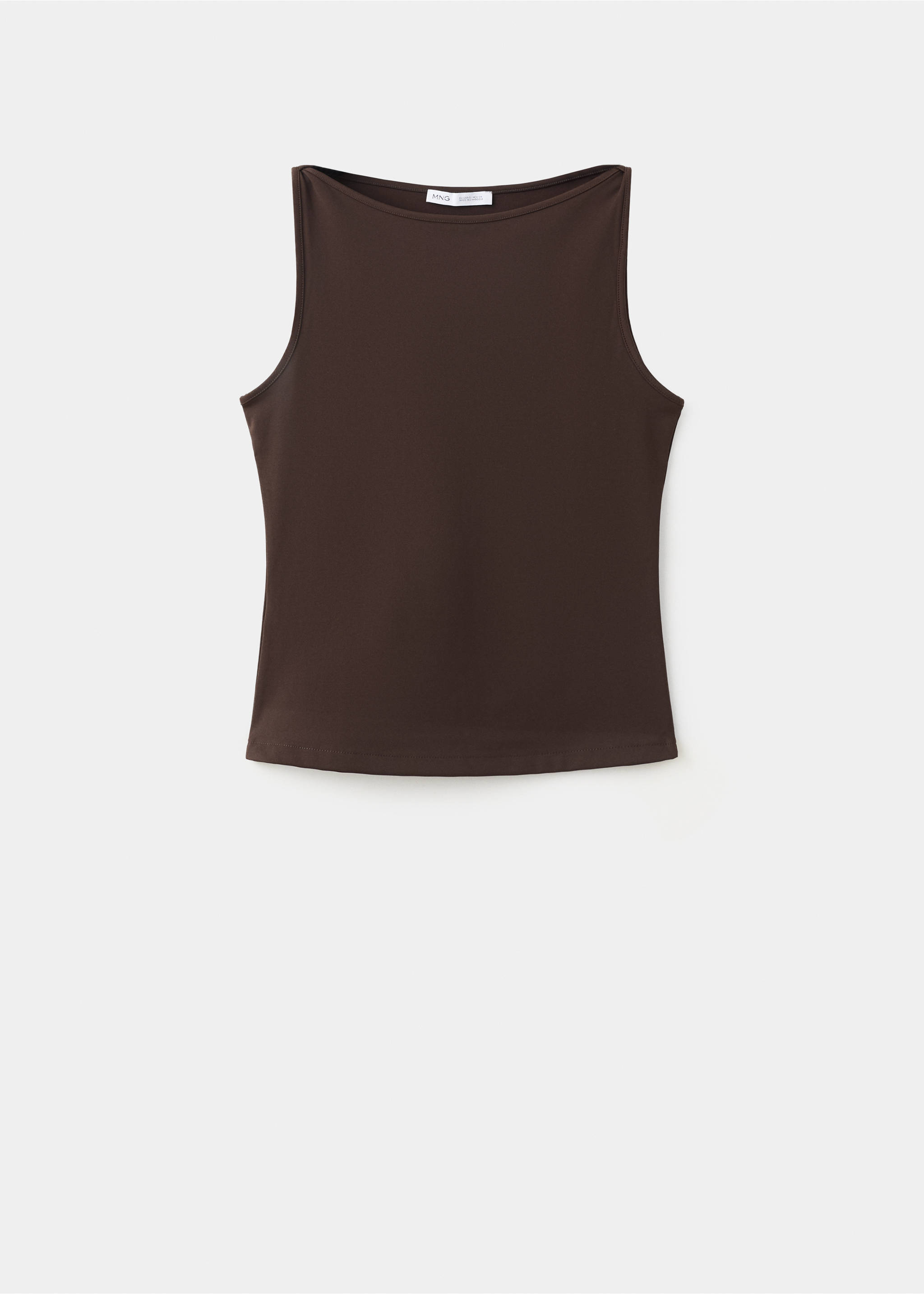Fitted crop top - Article without model, Brown. Ref: 27065827-00.