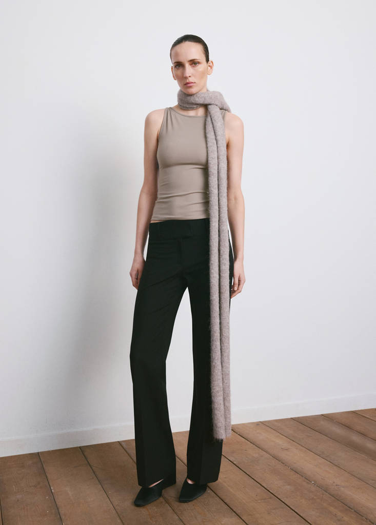 Fitted crop top — Light/Pastel Brown