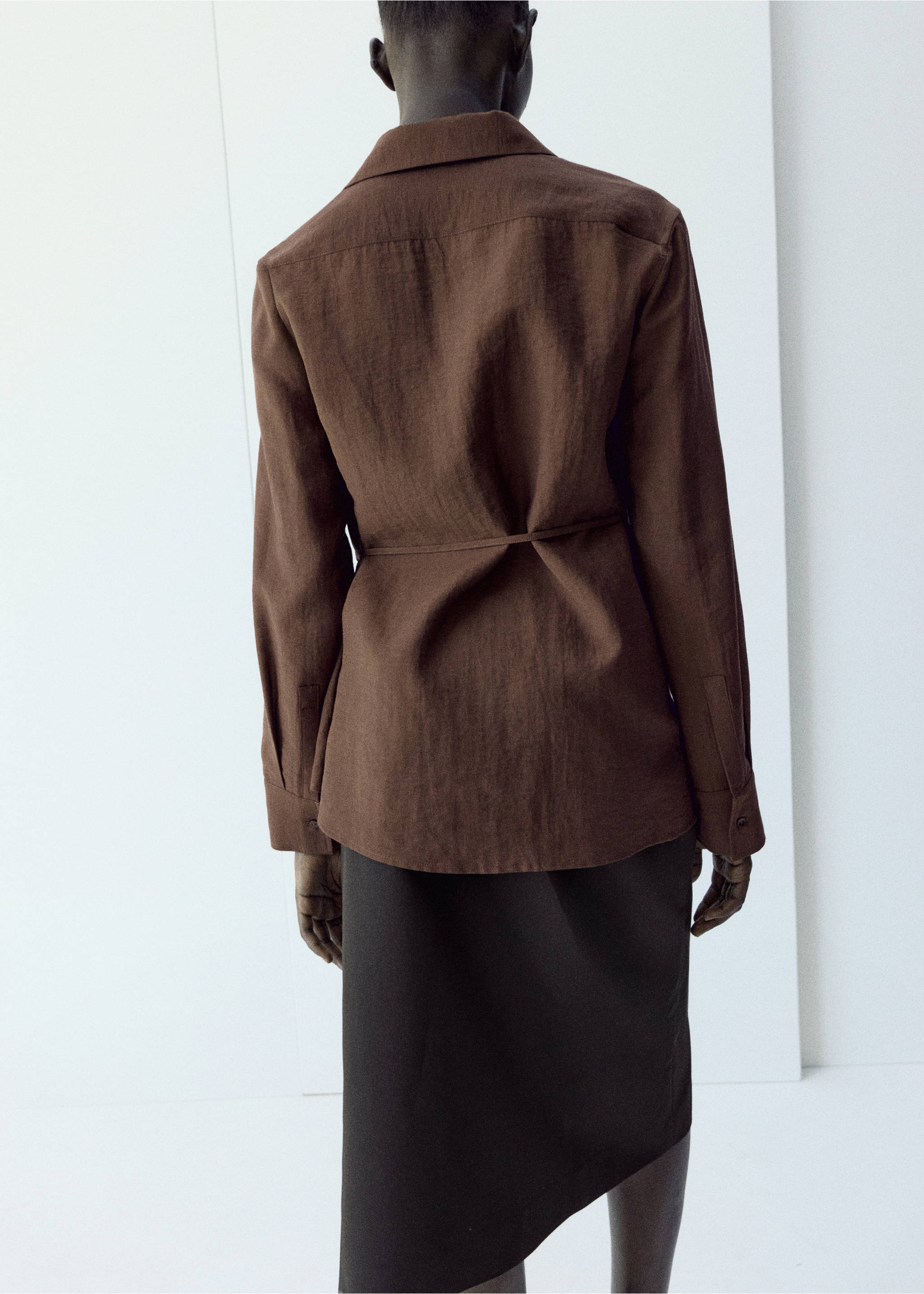 Wrap shirt with bow - Reverse of the article, Brown. Ref: 27065828-02.