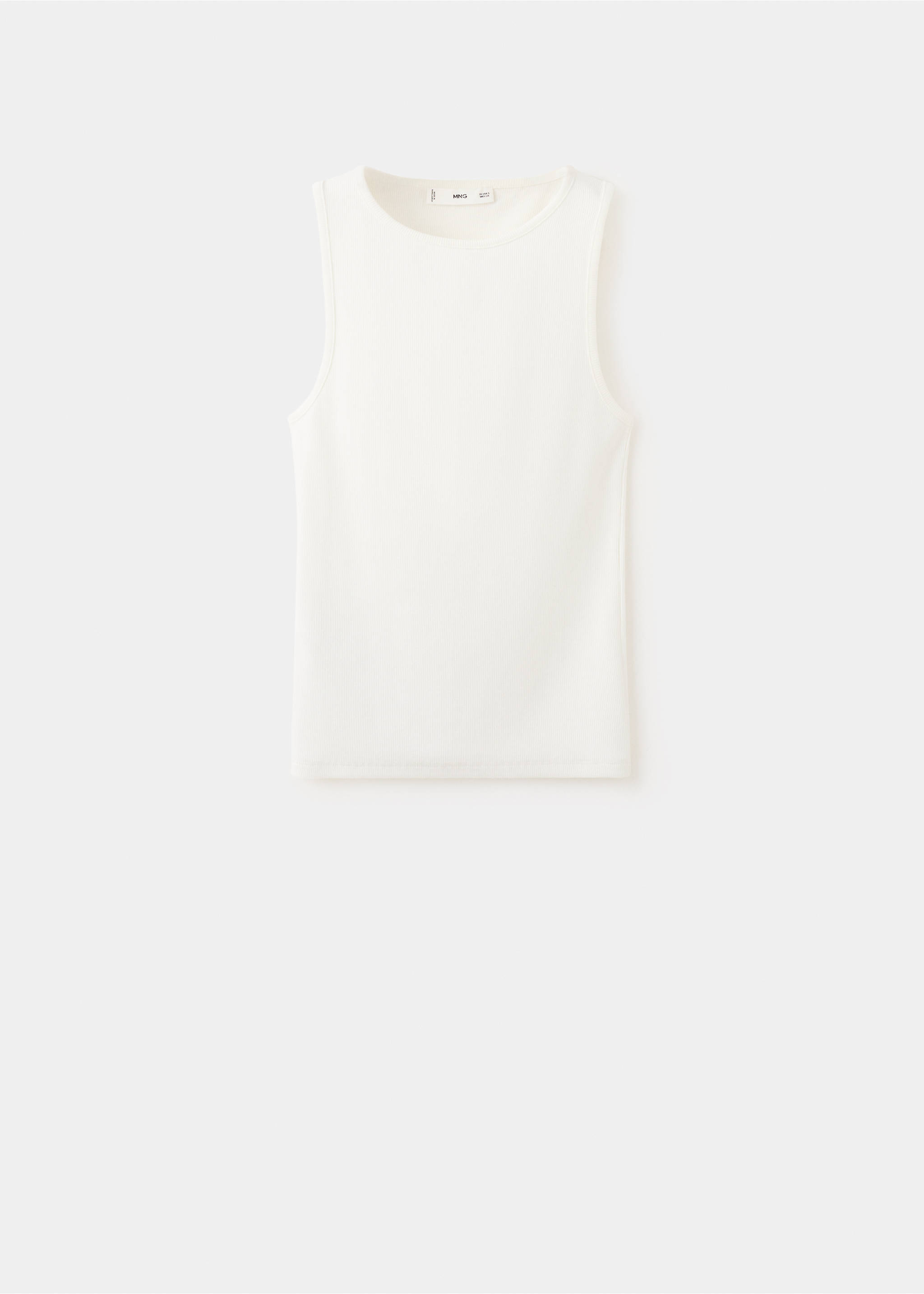 Ribbed cotton-blend top - Article without model, White. Ref: 27065830-00.