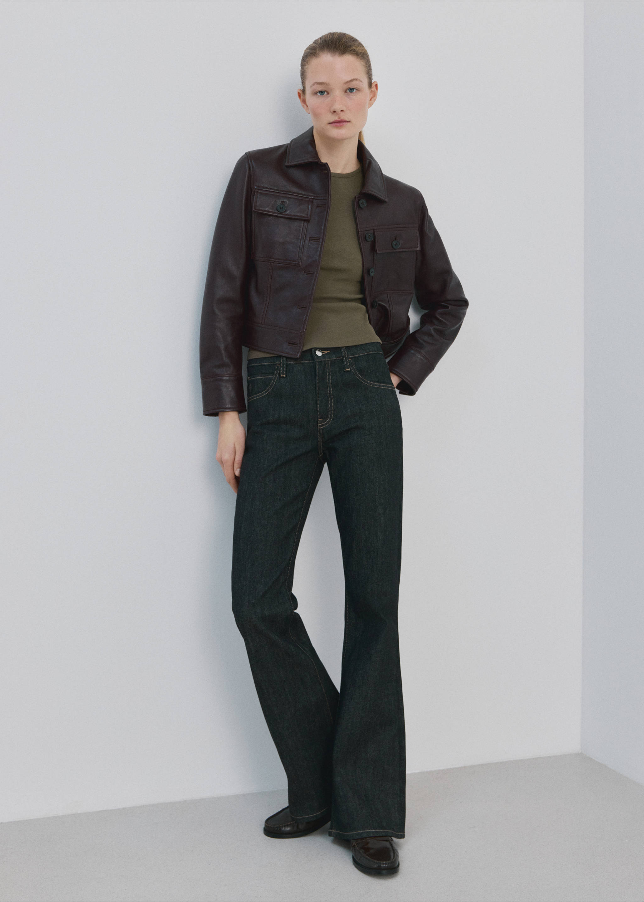 Ribbed cotton-blend top - General plane, Khaki. Ref: 27065830-00.