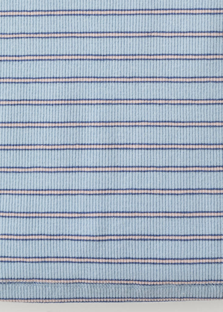 Ribbed cotton-blend top — Blue