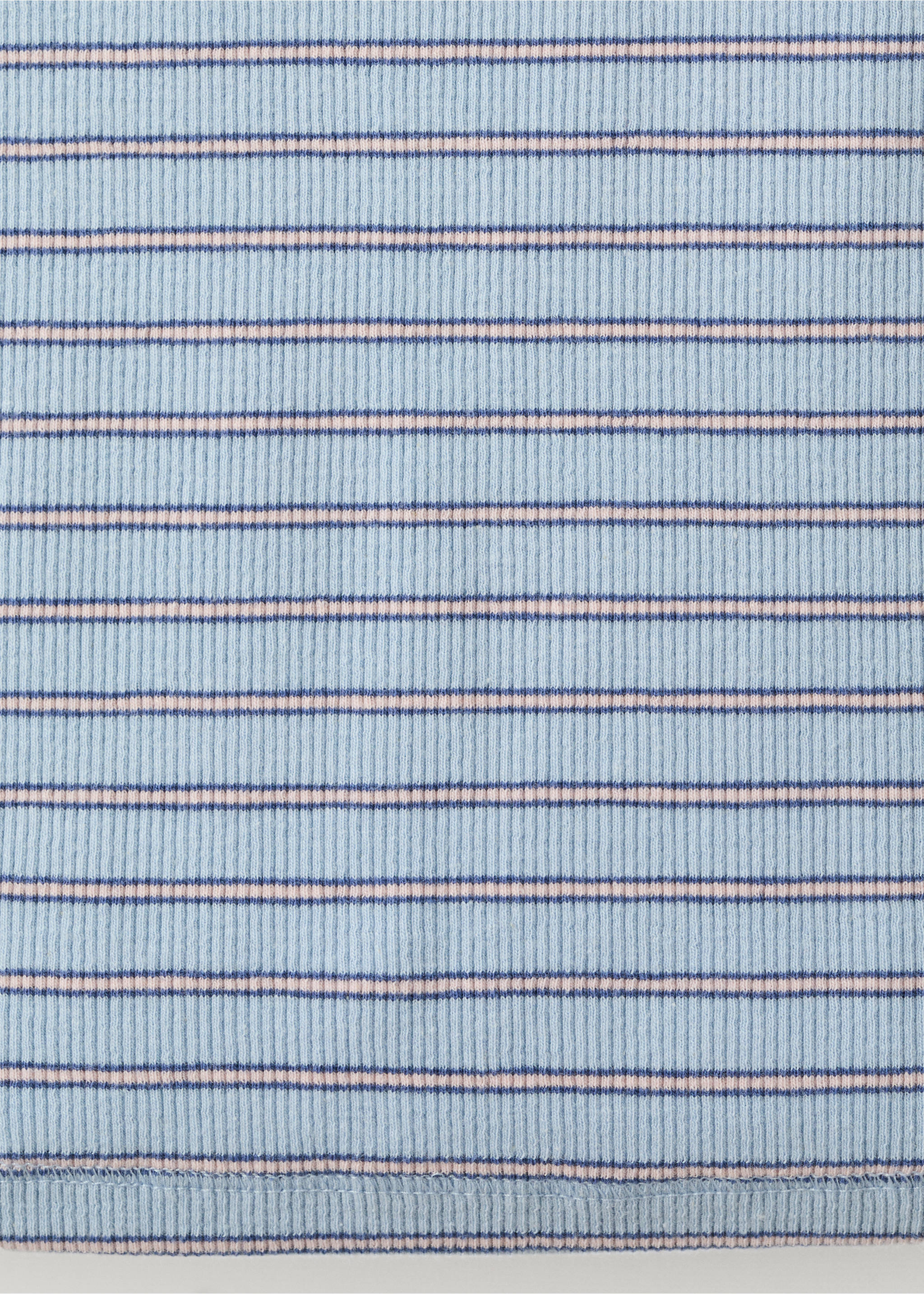 Top barreja cotó canalé - Detall de l'article 0, Blau. Ref: 27065830-00.