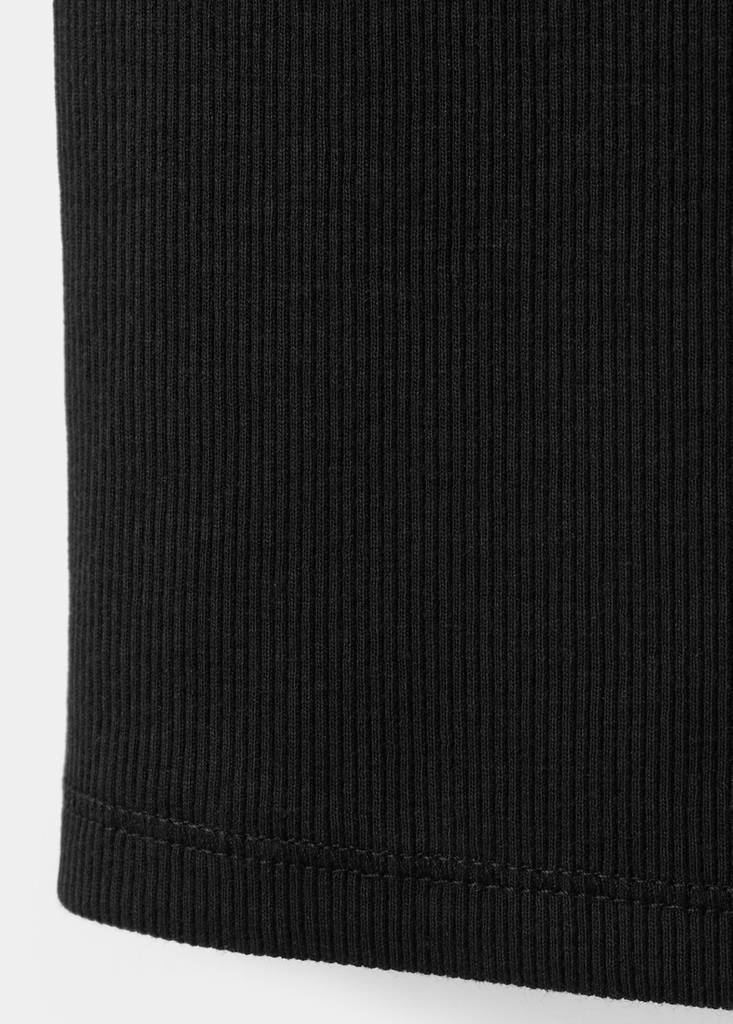 Ribbed cotton-blend top — Black