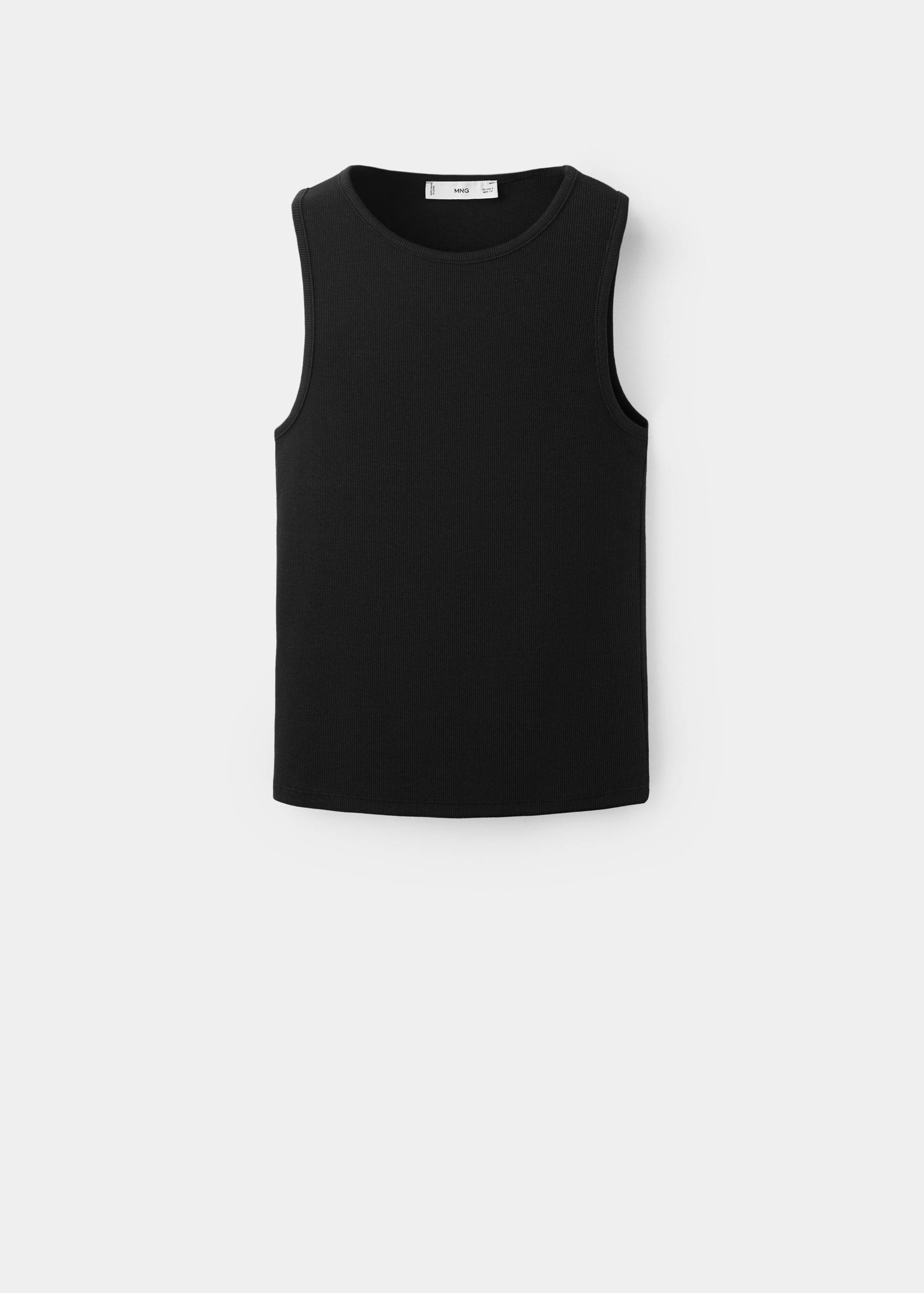 Ribbed cotton-blend top - Article without model