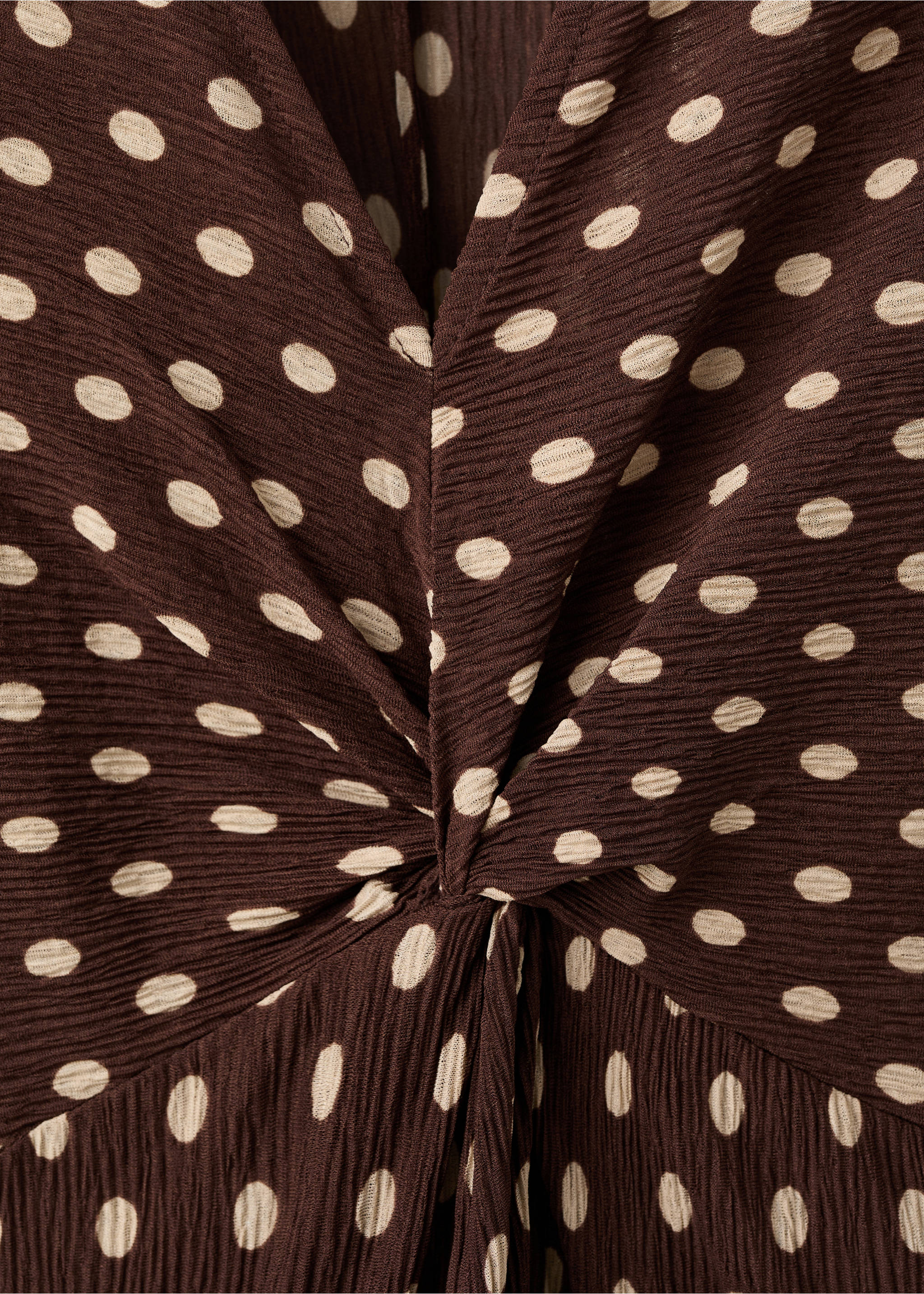Maternity dress with polka dot texture - Details of the article 8, Brown. Ref: 27065831-00.