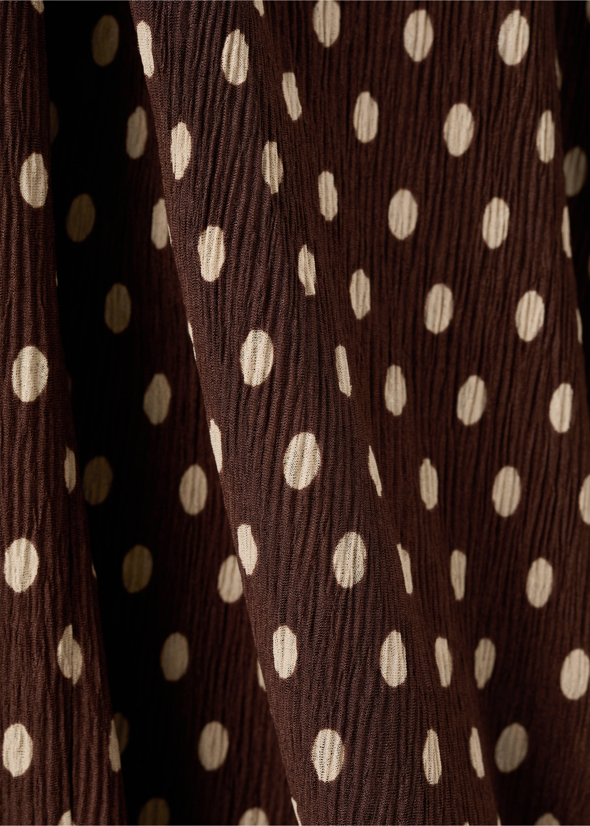 Maternity dress with polka dot texture - Details of the article 0, Brown. Ref: 27065831-00.