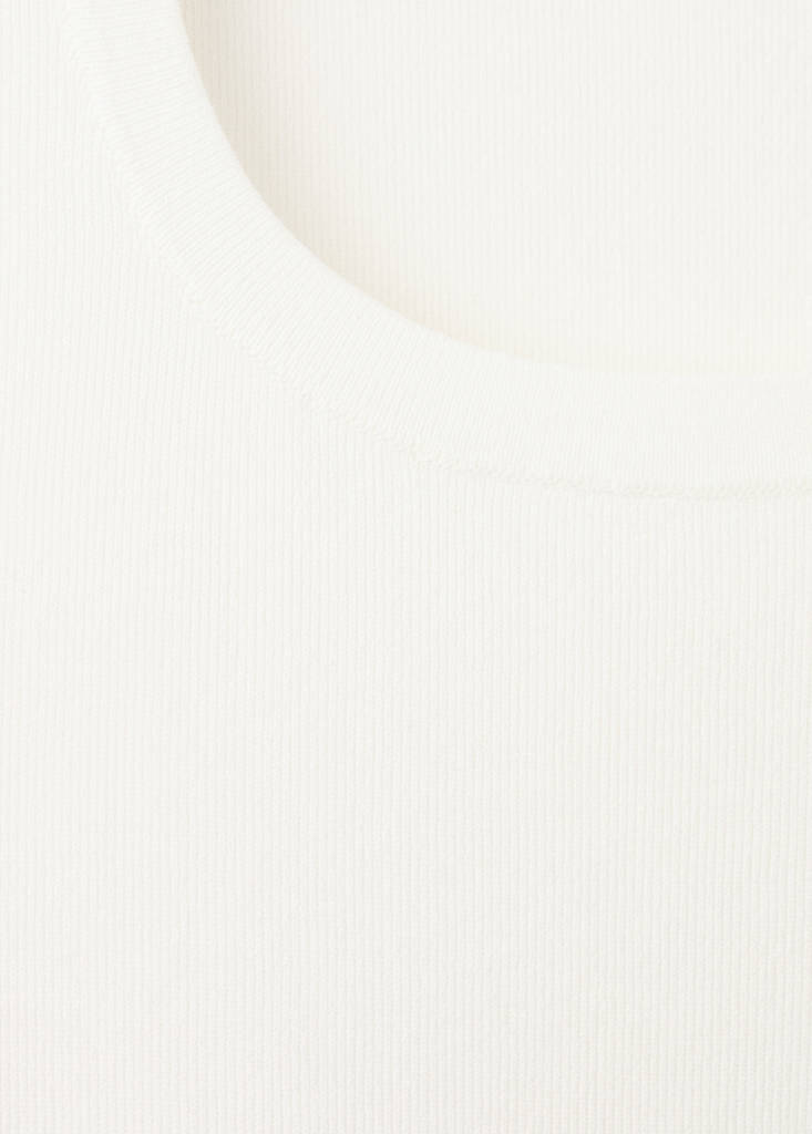 Round-neck knitted top — Ecru