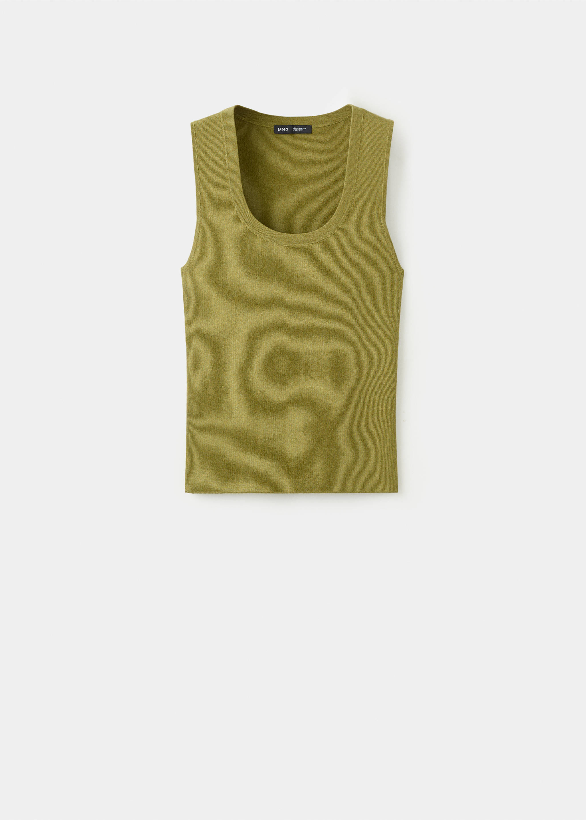 Round-neck knitted top - Article without model, Green. Ref: 27065834-00.