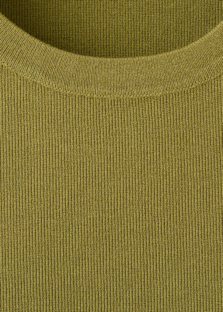 Round-neck knitted top — Green