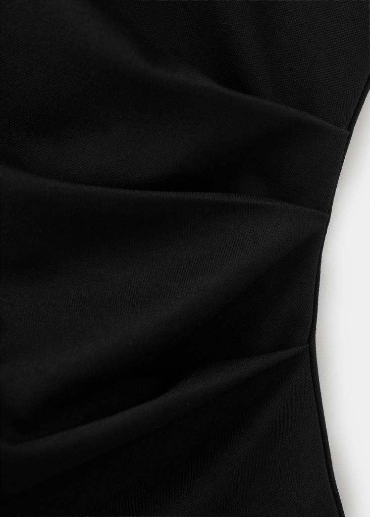 T-shirt with gathered details — Black