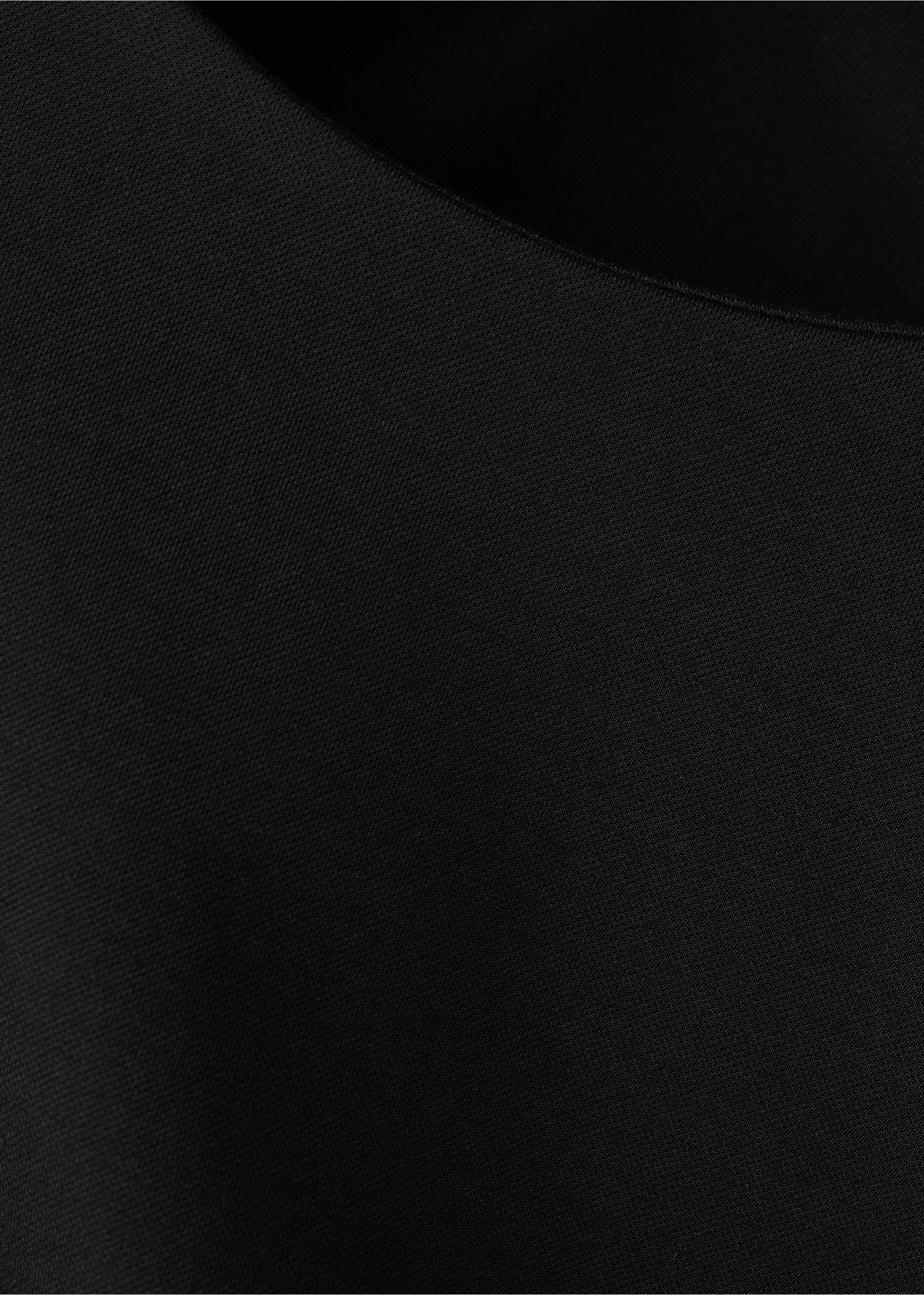 T-shirt with gathered details - Details of the article 0, Black. Ref: 27065835-00.